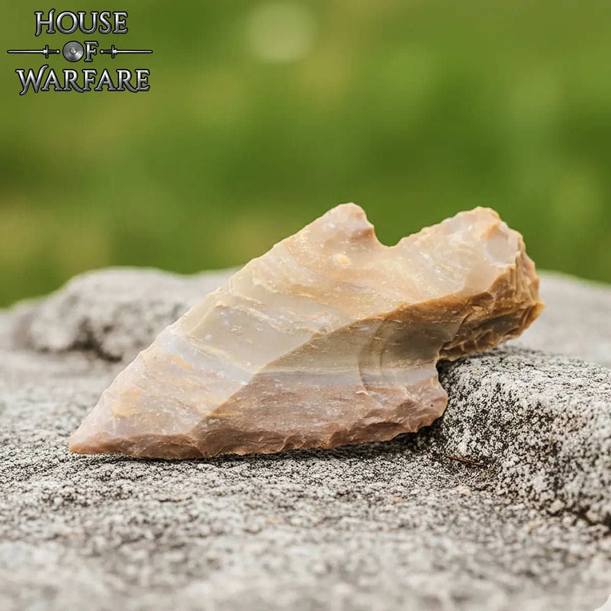 Punta de flecha de pedernal marrón con vástago, 6 cm - imagen 7