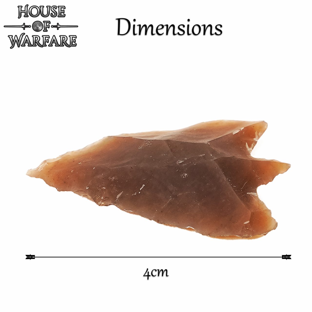 Punta de flecha histórica de pedernal con tallo, 4 cm (marrón) - imagen 11