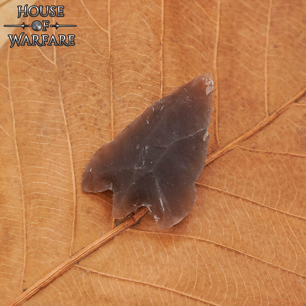 Punta de flecha histórica de pedernal con tallo, 4 cm (marrón) - imagen 12