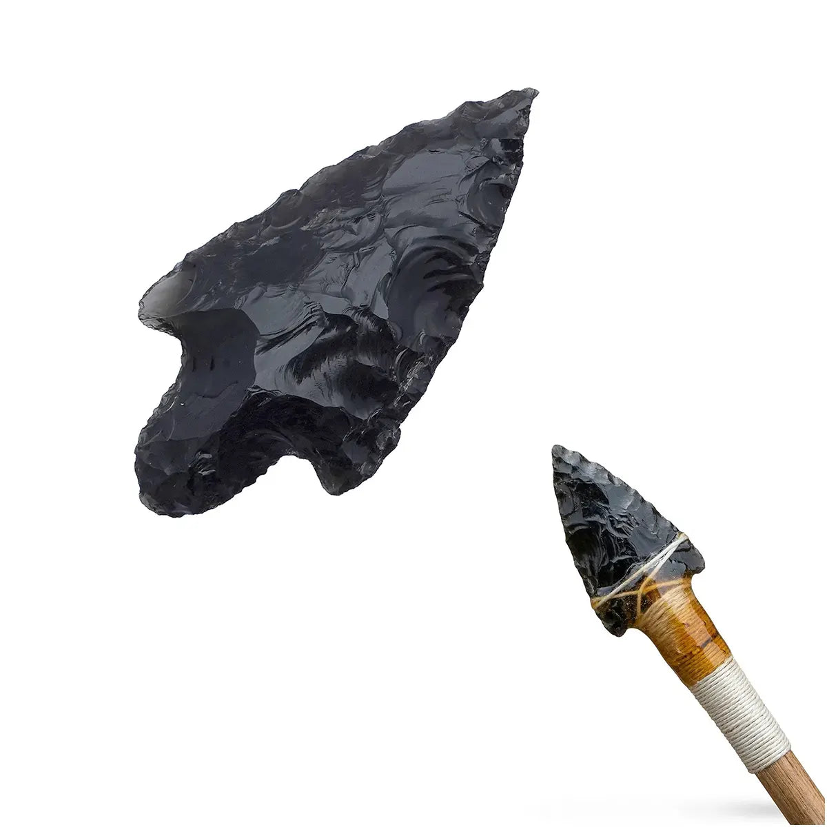 Punta de flecha prehistórica de obsidiana, 4,8 cm
