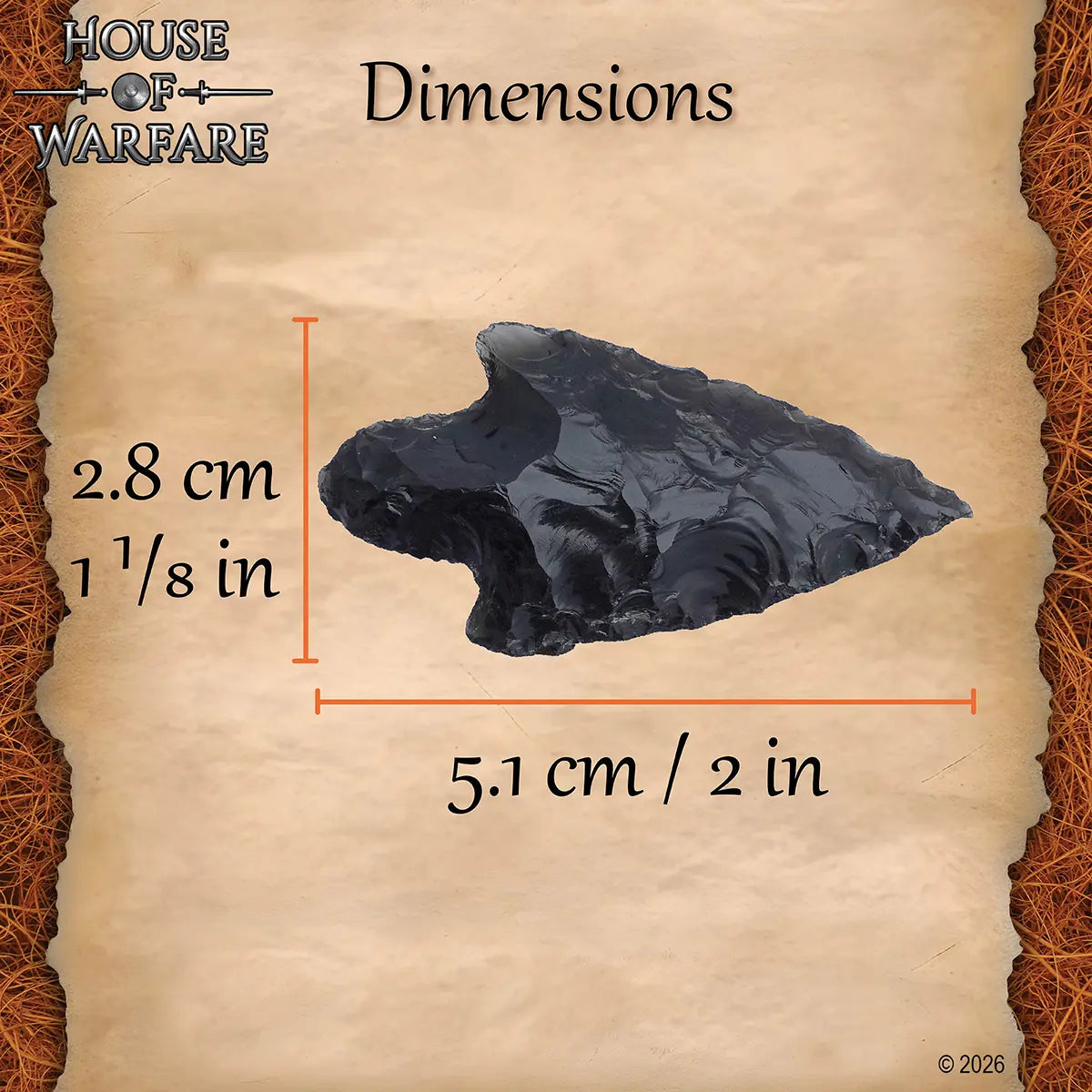 Punta de flecha prehistórica de obsidiana, 4,8 cm - imagen 3