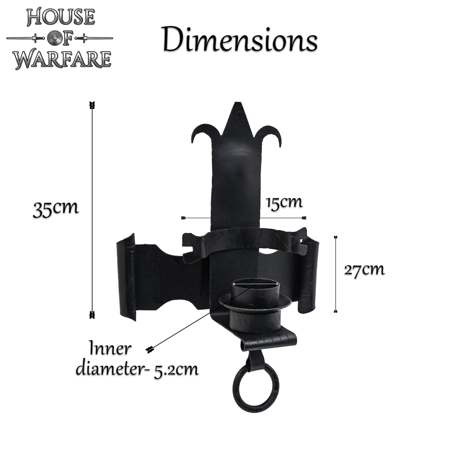 Imagen única de: Candelabro de Pared de Hierro Artesanal Medieval