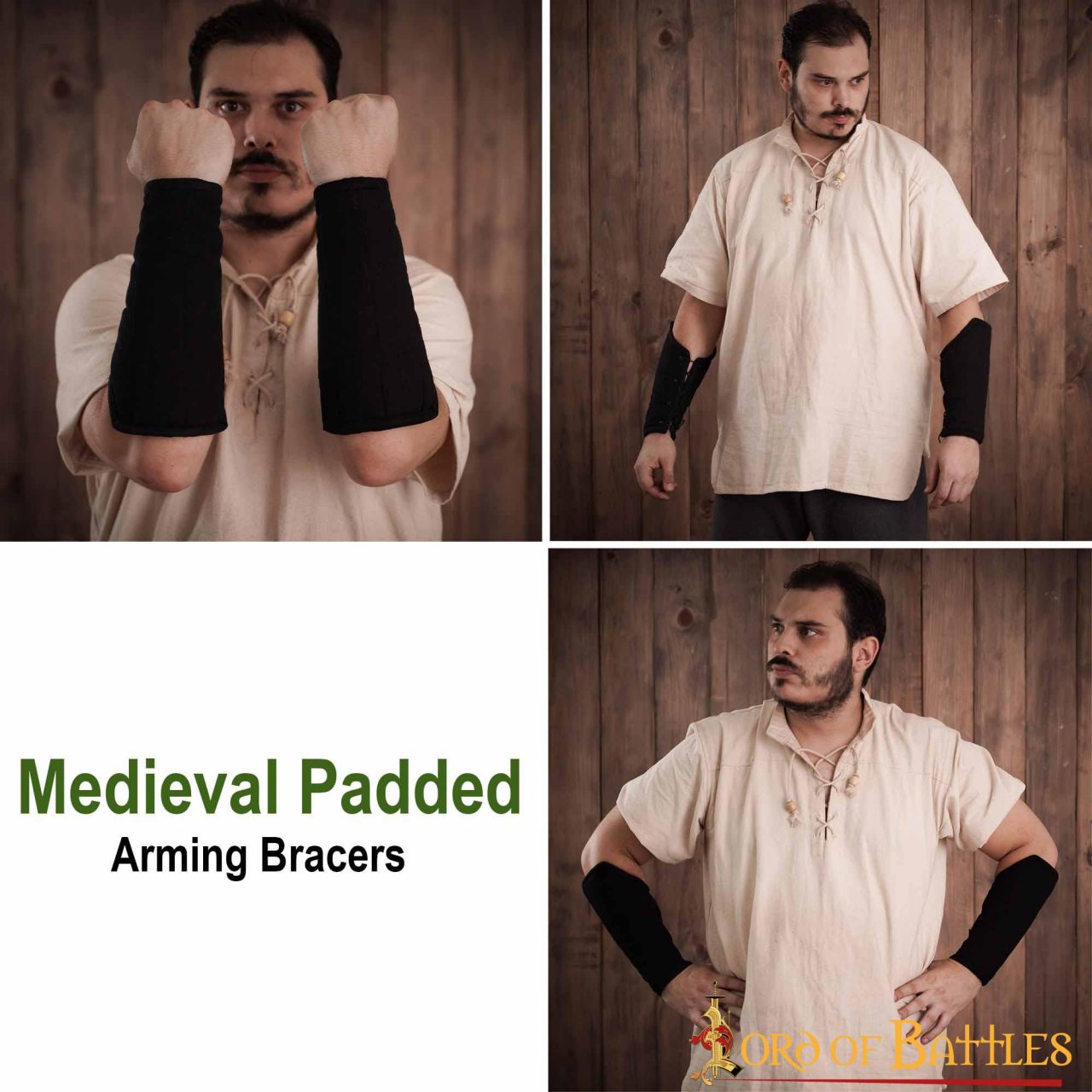 Brazales acolchados medievales, 3 capas con relleno multi-fibra - imagen 8