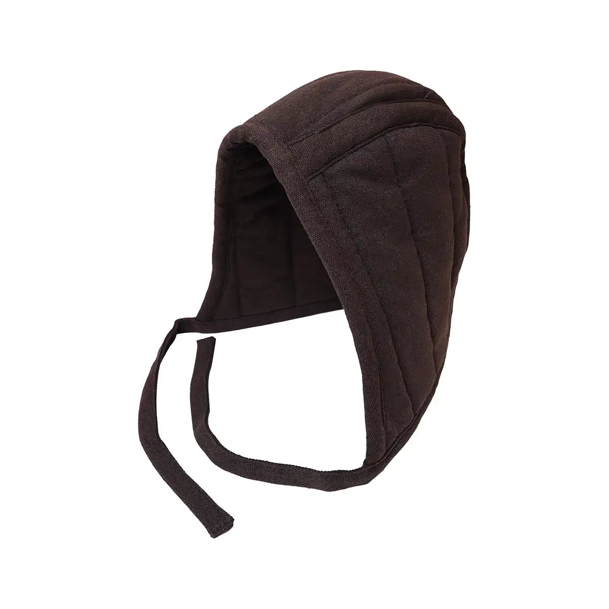 Gorro acolchado medieval de 3 capas — Marrón, talla L - Marrón - L