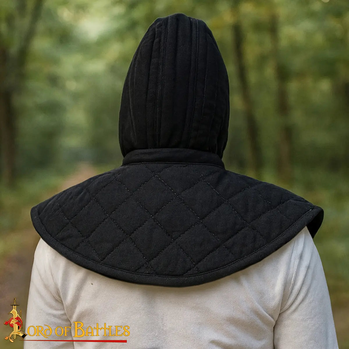 Capucha acolchada medieval de 3 capas con cuello - imagen 13