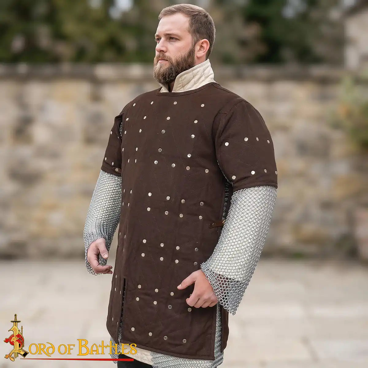 Brigantina medieval (siglos XIV–XVI) con placas de acero y cuerpo de algodón - imagen 3