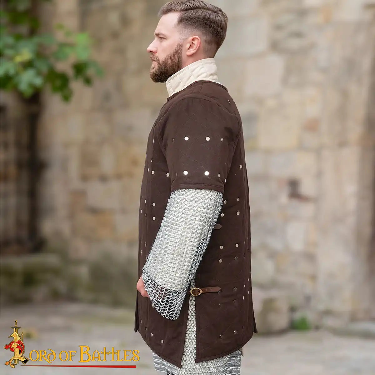 Brigantina medieval (siglos XIV–XVI) con placas de acero y cuerpo de algodón - imagen 5