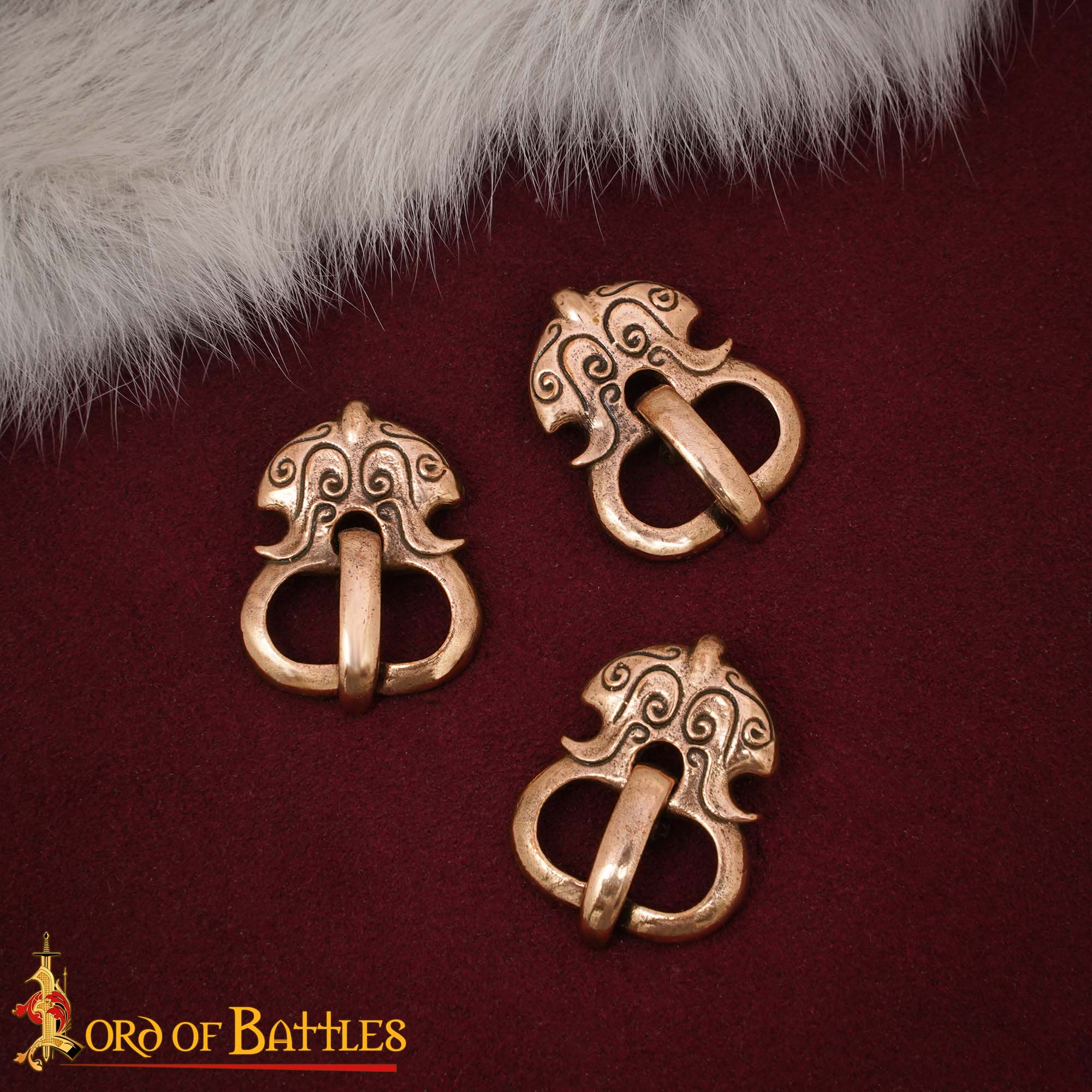 Imagen única de: Juego de Hebillas de Cinturón Vikingas - Estilo Nórdico, Acabado en Bronce Antiguo (juego de 3)