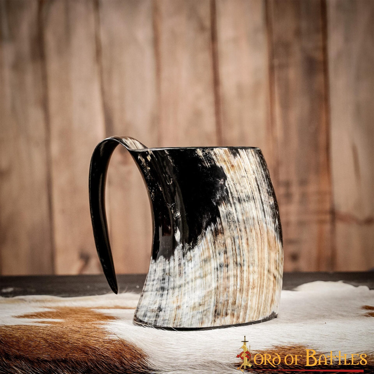 Jarra vikinga de cuerno natural pulido con asa (600/800 ml) - imagen 13