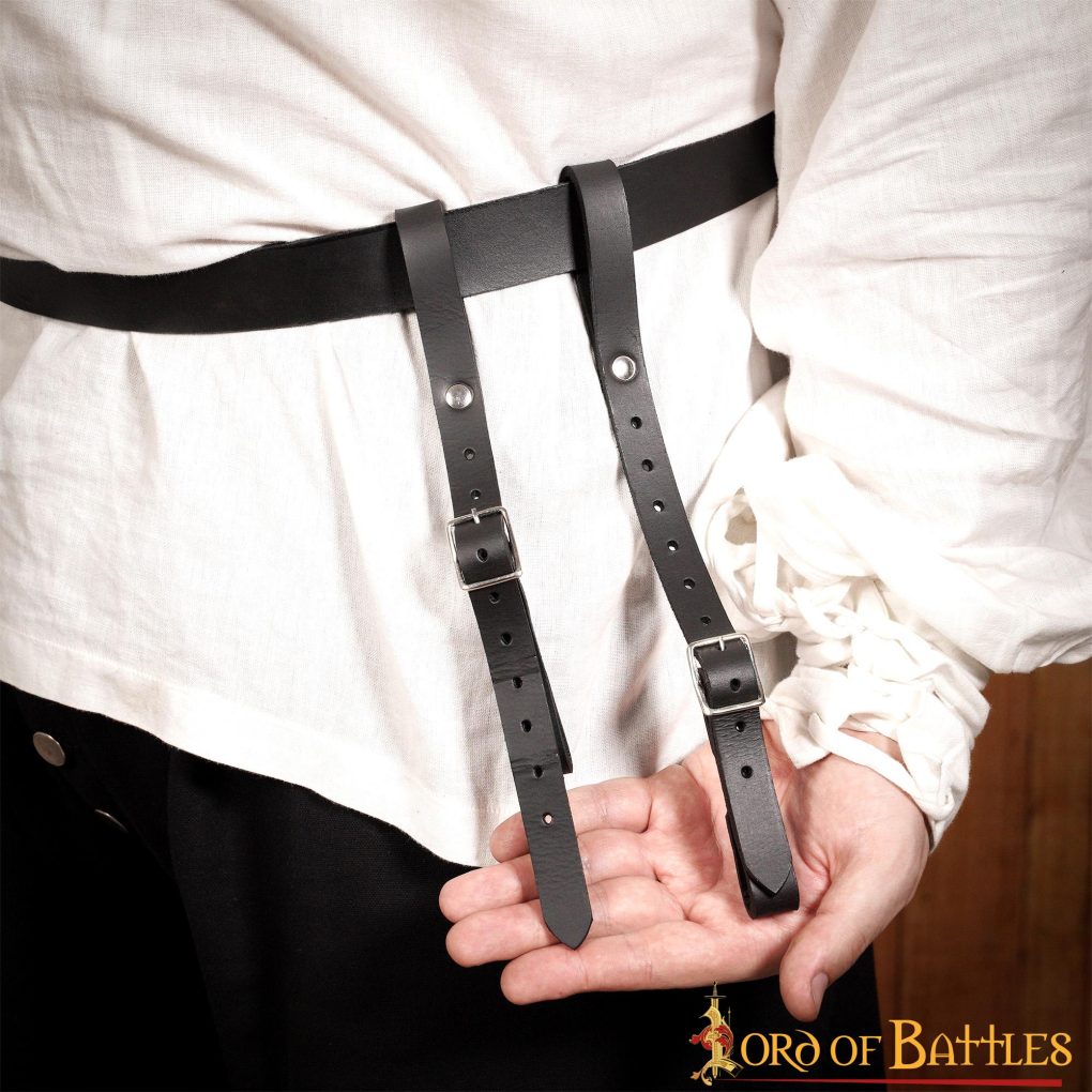 Colgador de espada medieval en cuero, doble correa ajustable - imagen 14