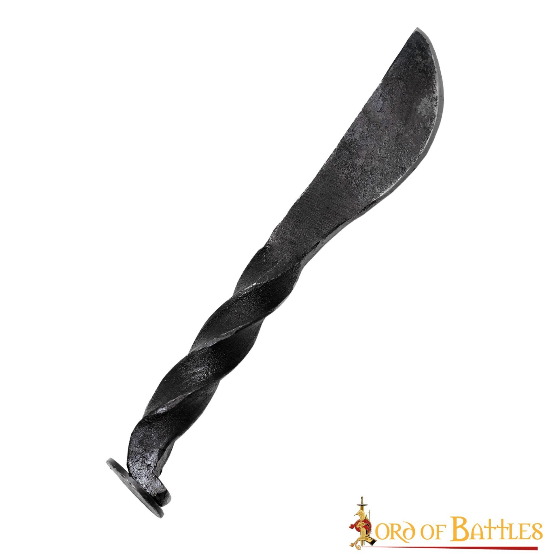 Cuchillo forjado a mano de clavo de ferrocarril con mango torcido - imagen 10