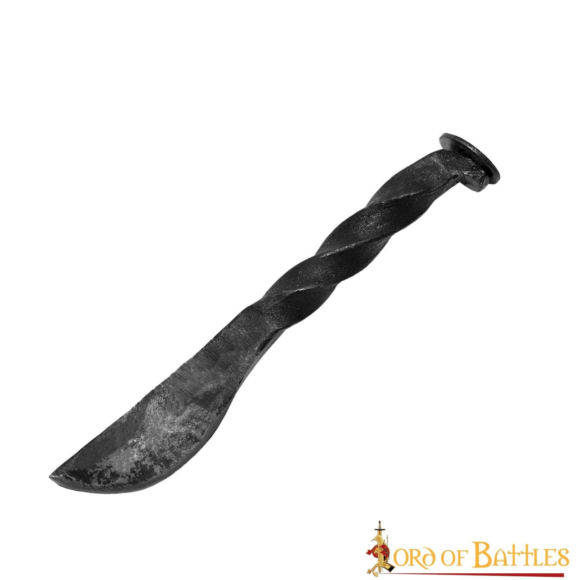 Cuchillo forjado a mano de clavo de ferrocarril con mango torcido - imagen 11