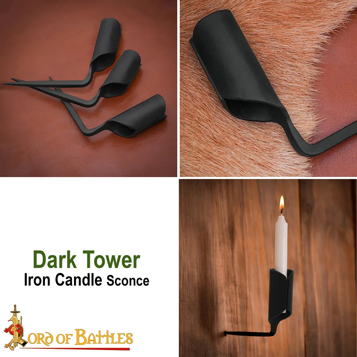 Imagen única de: Portavelas Dark Tower de hierro forjado a mano