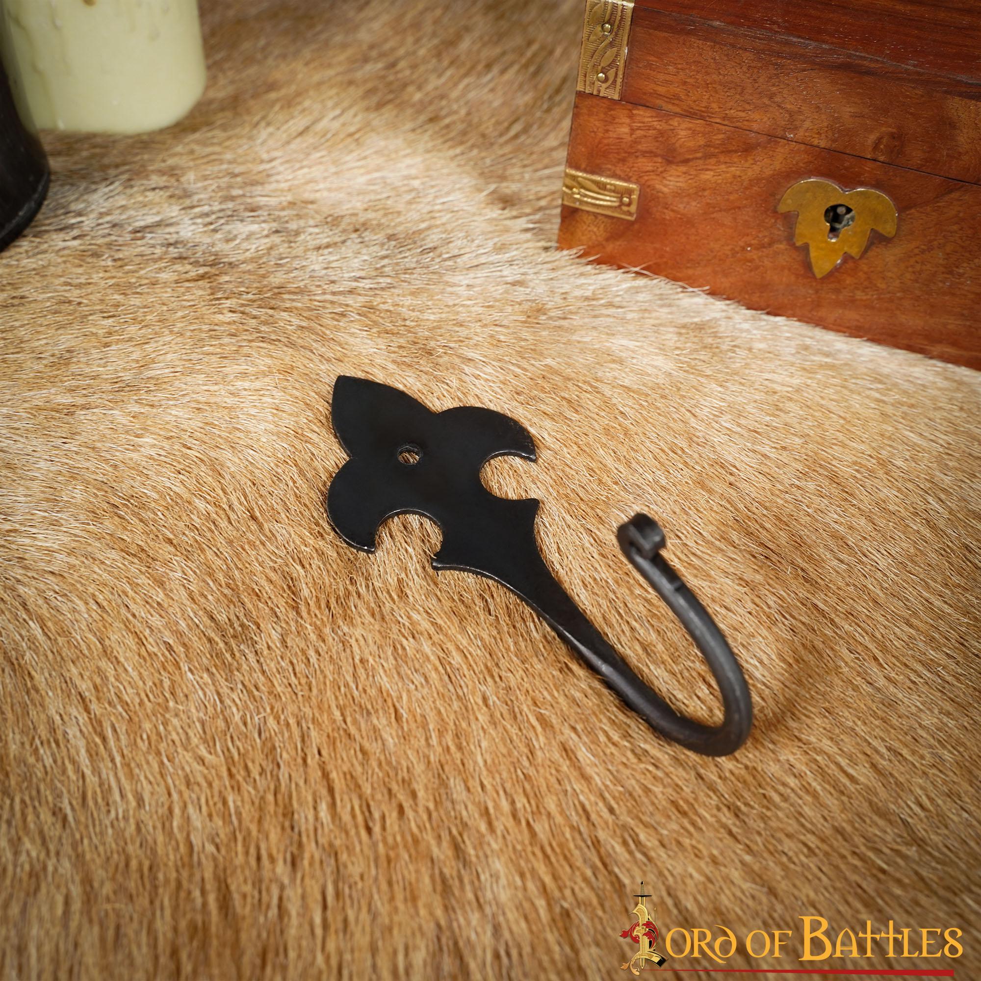 Gancho de pared Fleur de Lis forjado a mano - estilo vintage - imagen 9