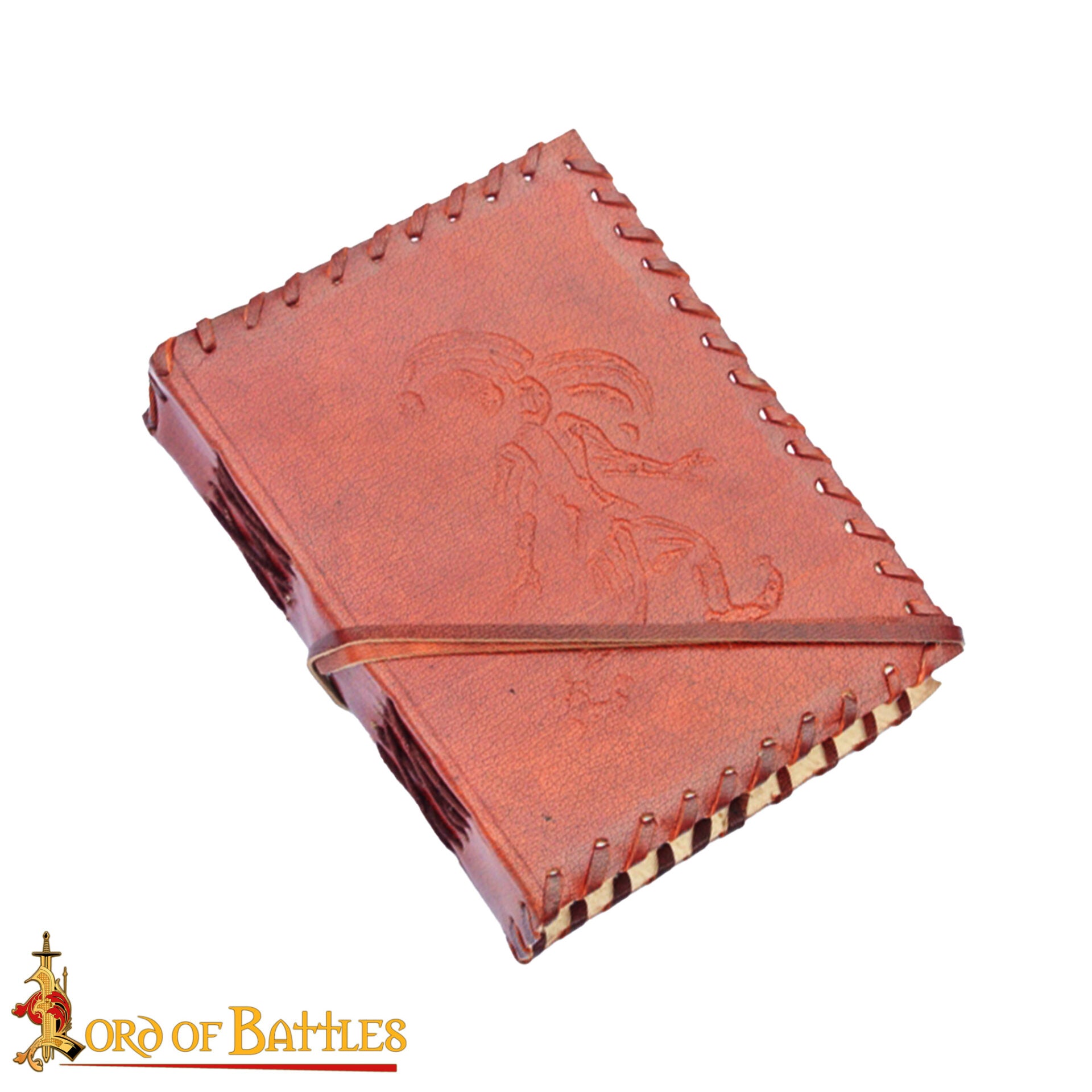 Imagen única de: Diario Medieval de Cuero de Bufón con Bordes Cosidos Diario de Cuero Auténtico