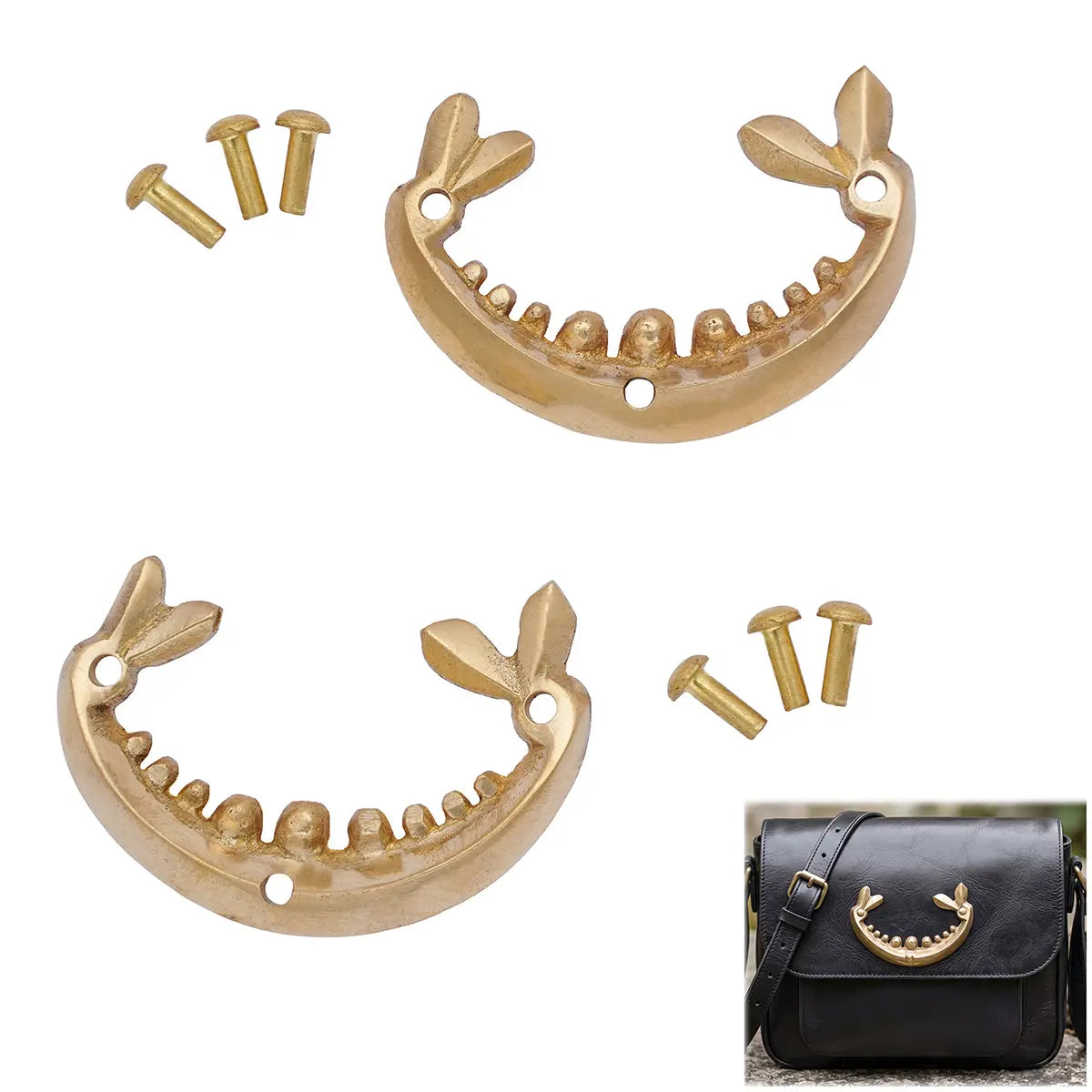 Imagen única de: Pasadores para cinturón medieval de latón macizo (set de 2)