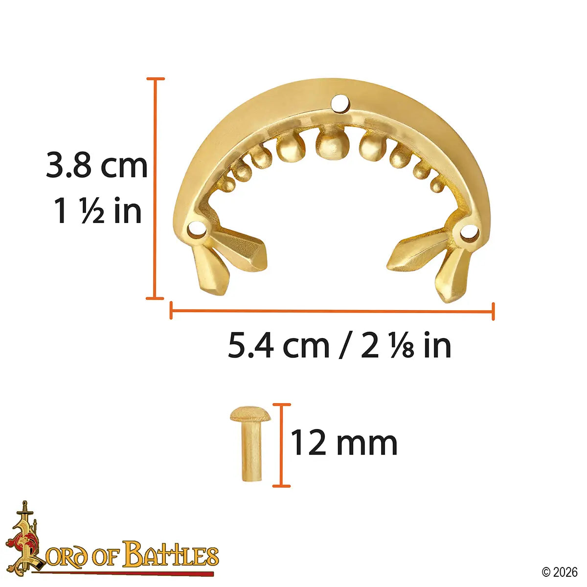 Imagen única de: Pasadores para cinturón medieval de latón macizo (set de 2)