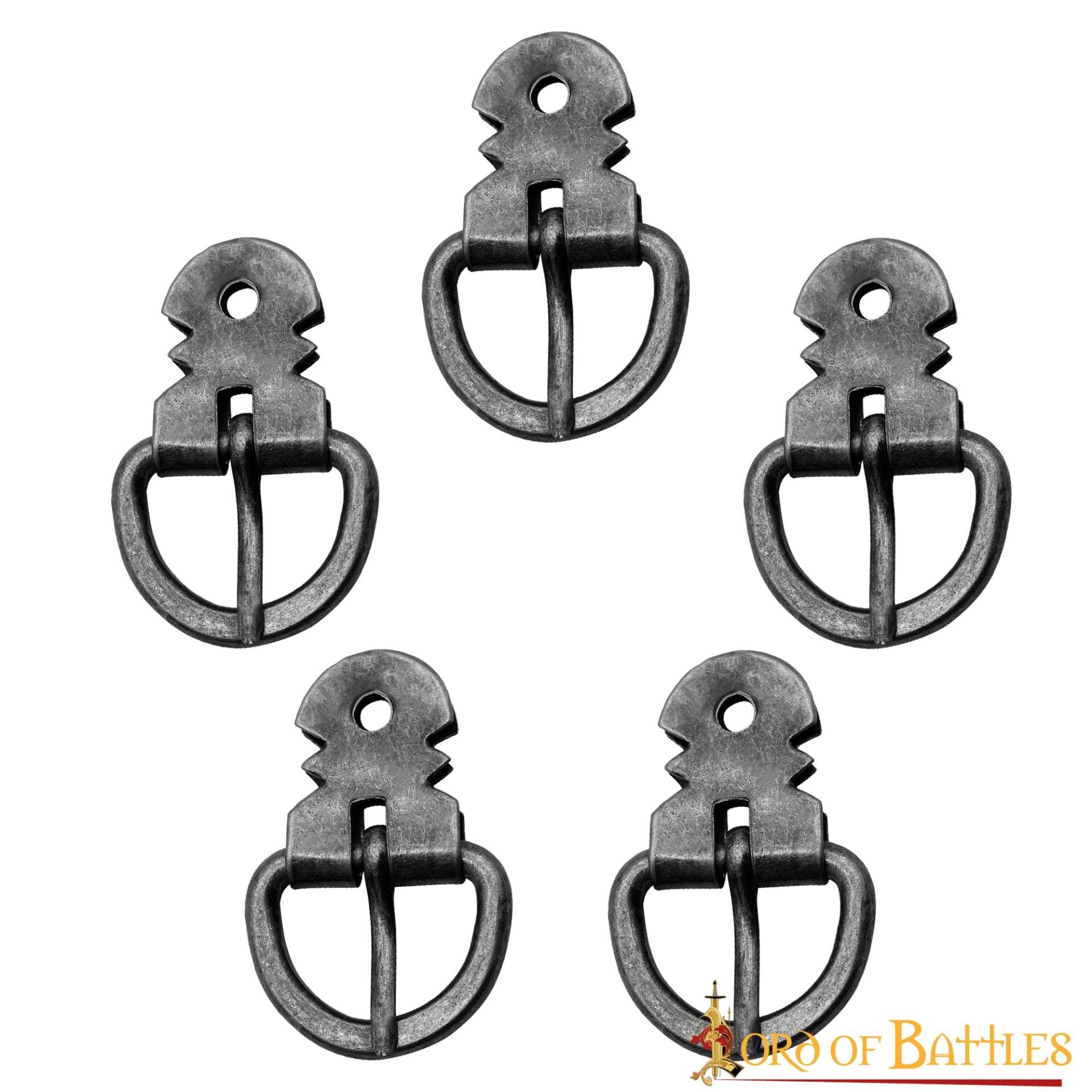 Set de 5 hebillas forjadas en hierro negro para armadura - imagen 8