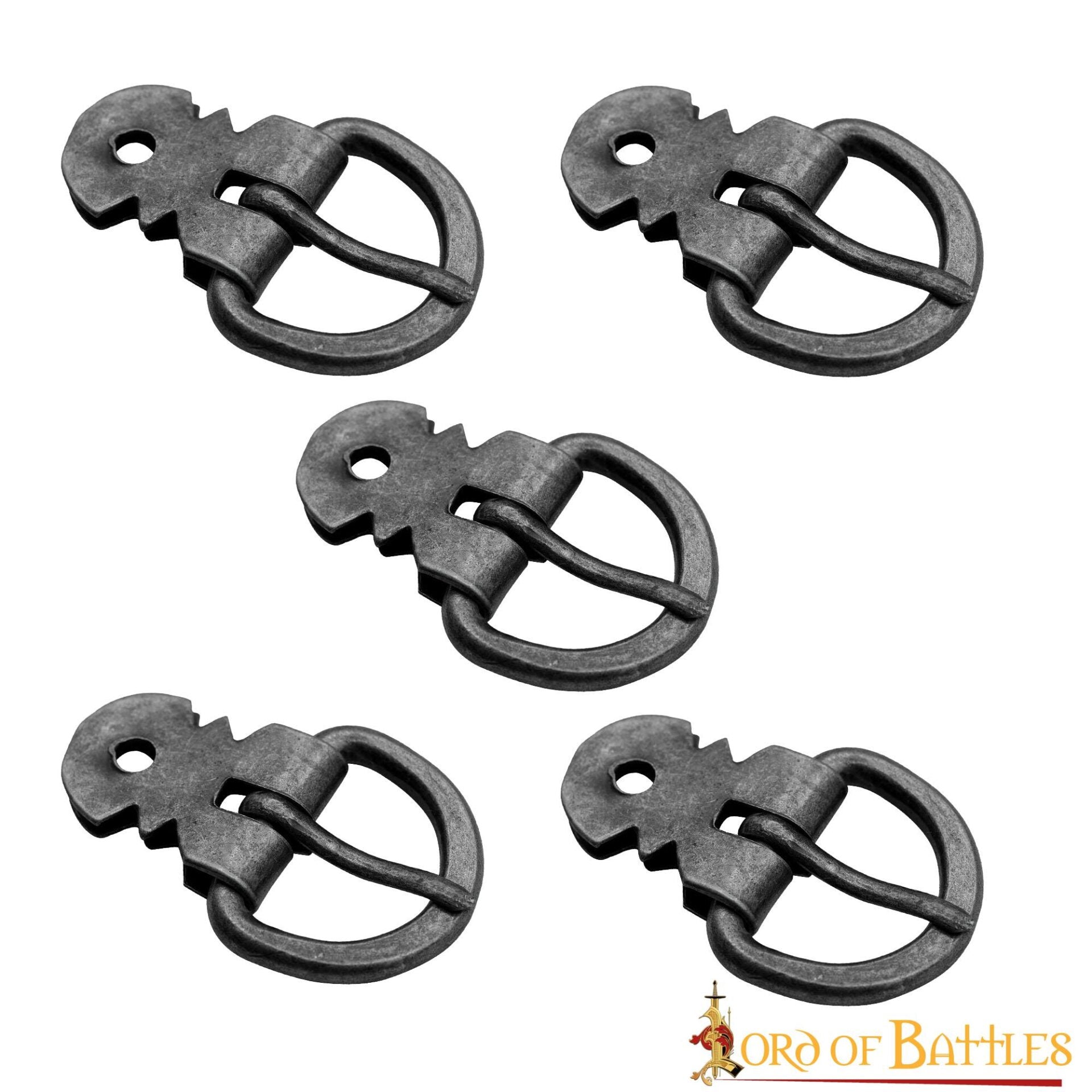 Set de 5 hebillas forjadas en hierro negro para armadura - imagen 9