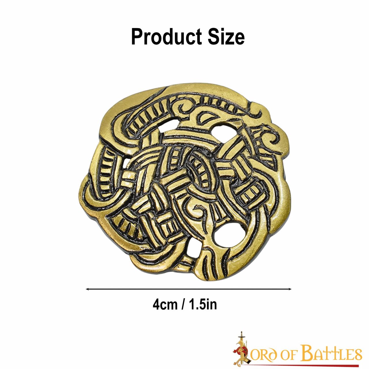 Imagen única de: Broche Vikingo de Animal Agarrado - Latón Antiguo