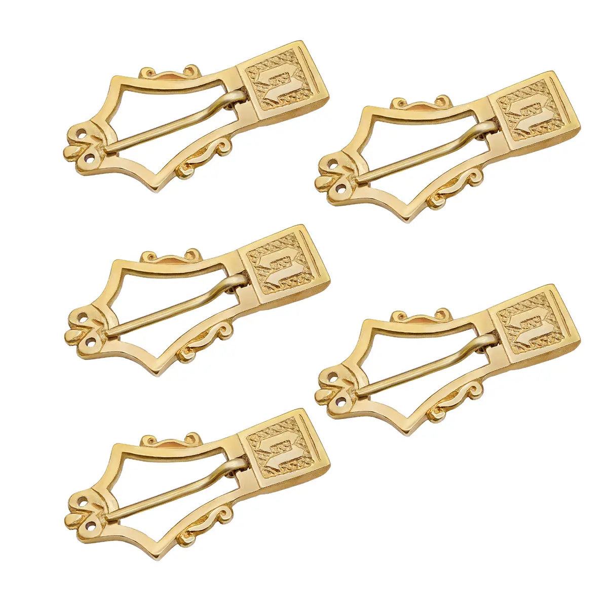 Set de 5 hebillas de latón en forma de lira - c