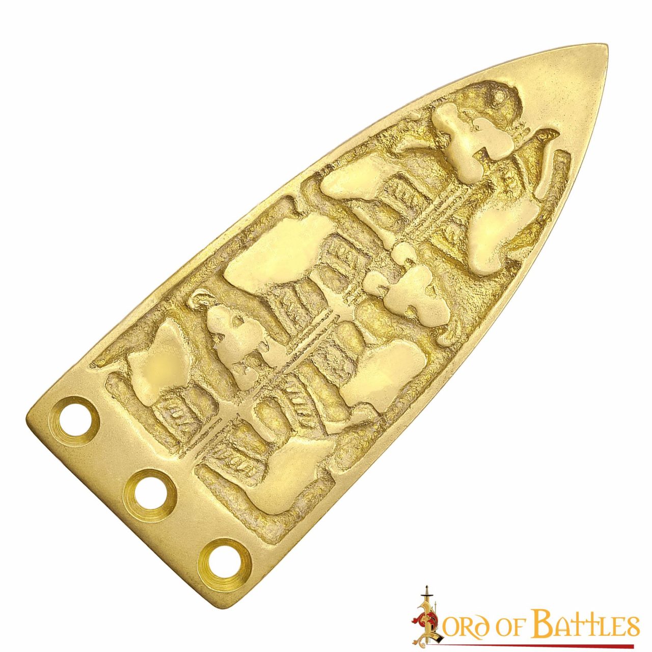 Imagen única de: Serpiente Vikinga Grabada Cinturón Medieval Chape Puro Latón Macizo Accesorio