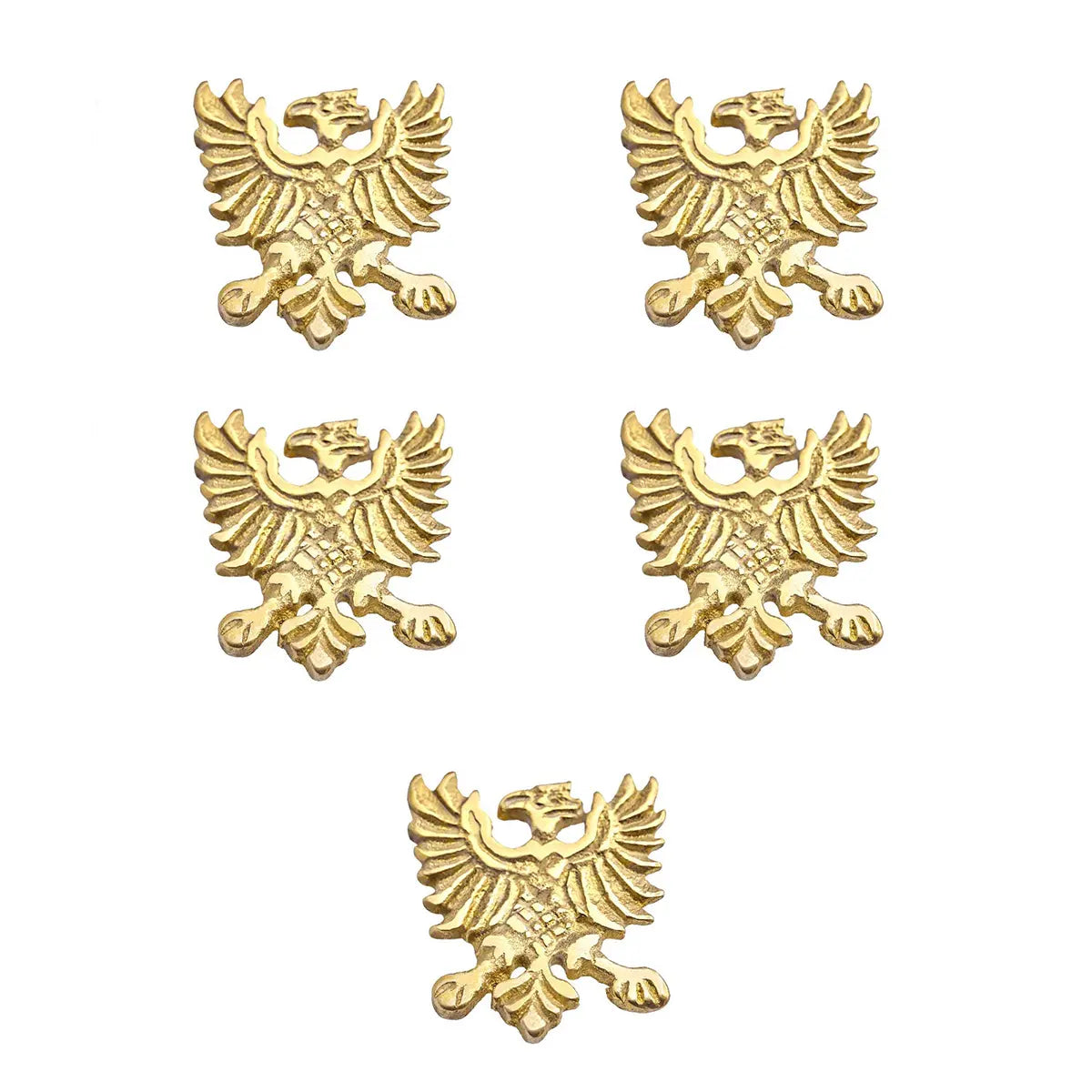 Conchos de cinturón águila heráldica en latón macizo, set de 5