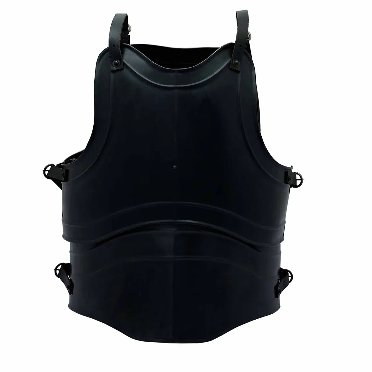 Coraza medieval de acero pulido — cuatro placas para LARP - Negro - L