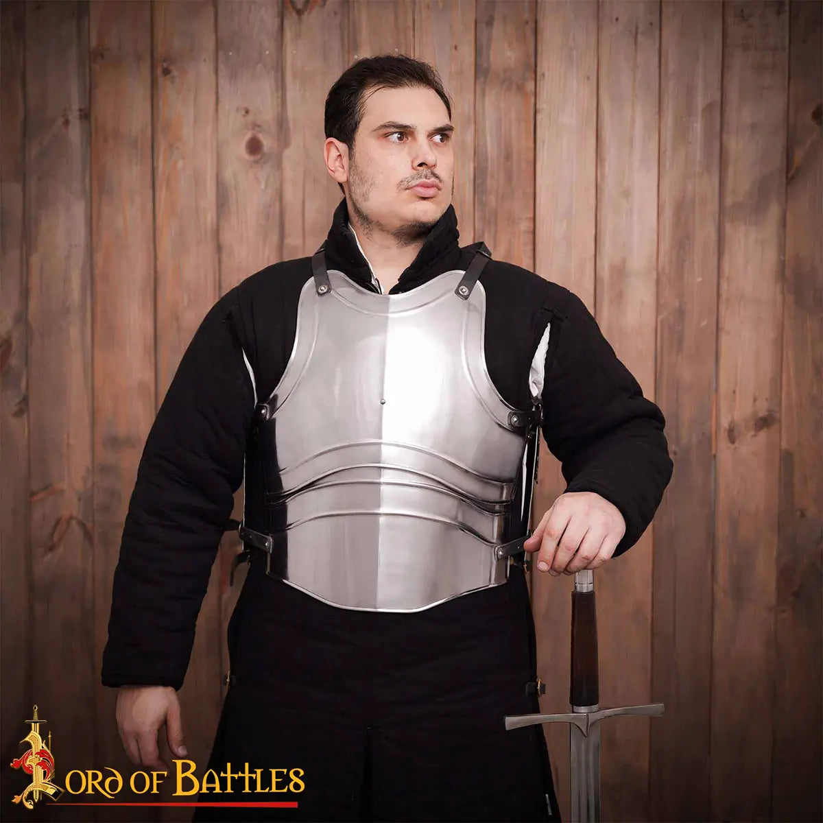 Coraza medieval de acero pulido para LARP — Tallas M/L/XL
