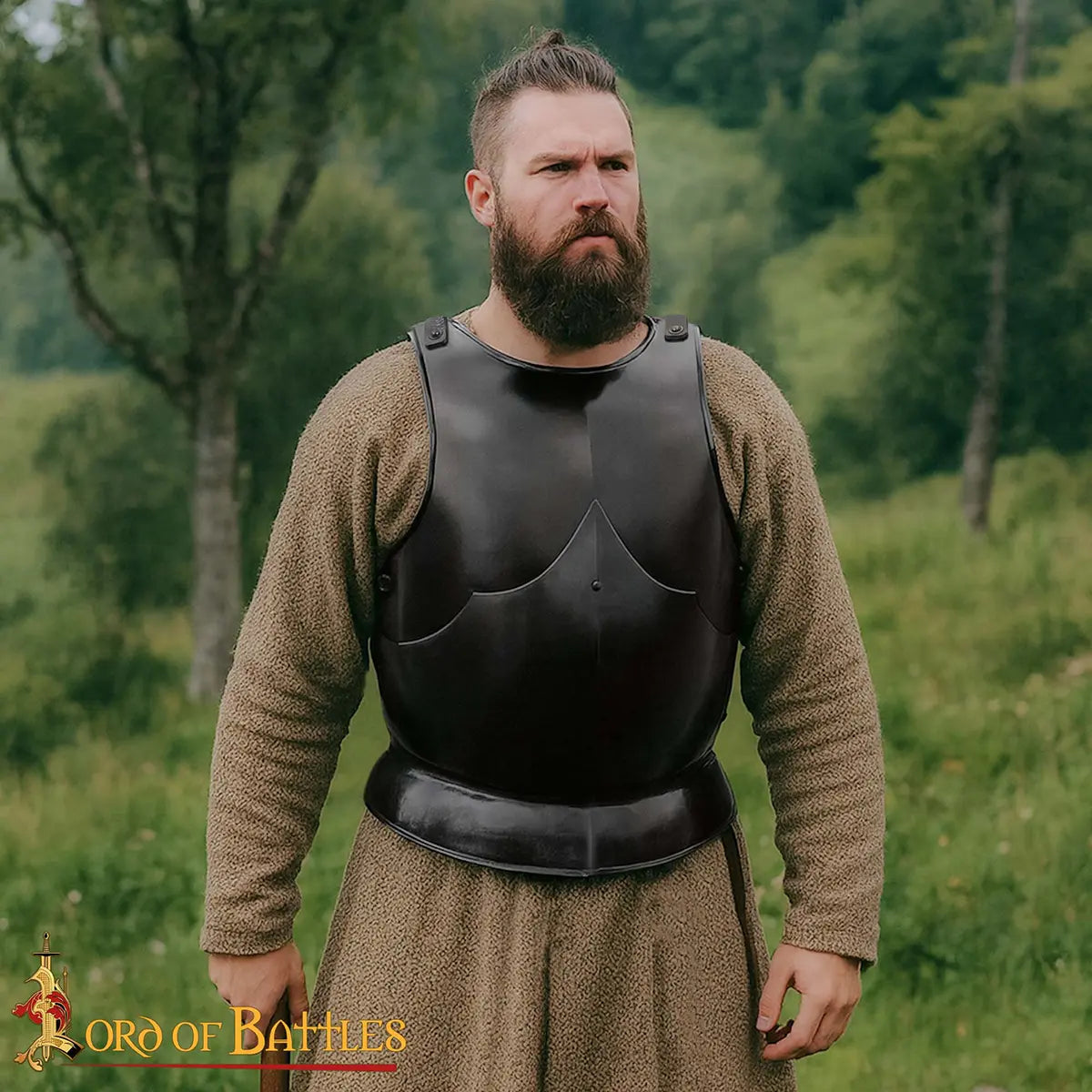 Coraza gótica medieval en acero con correas de cuero - imagen 5