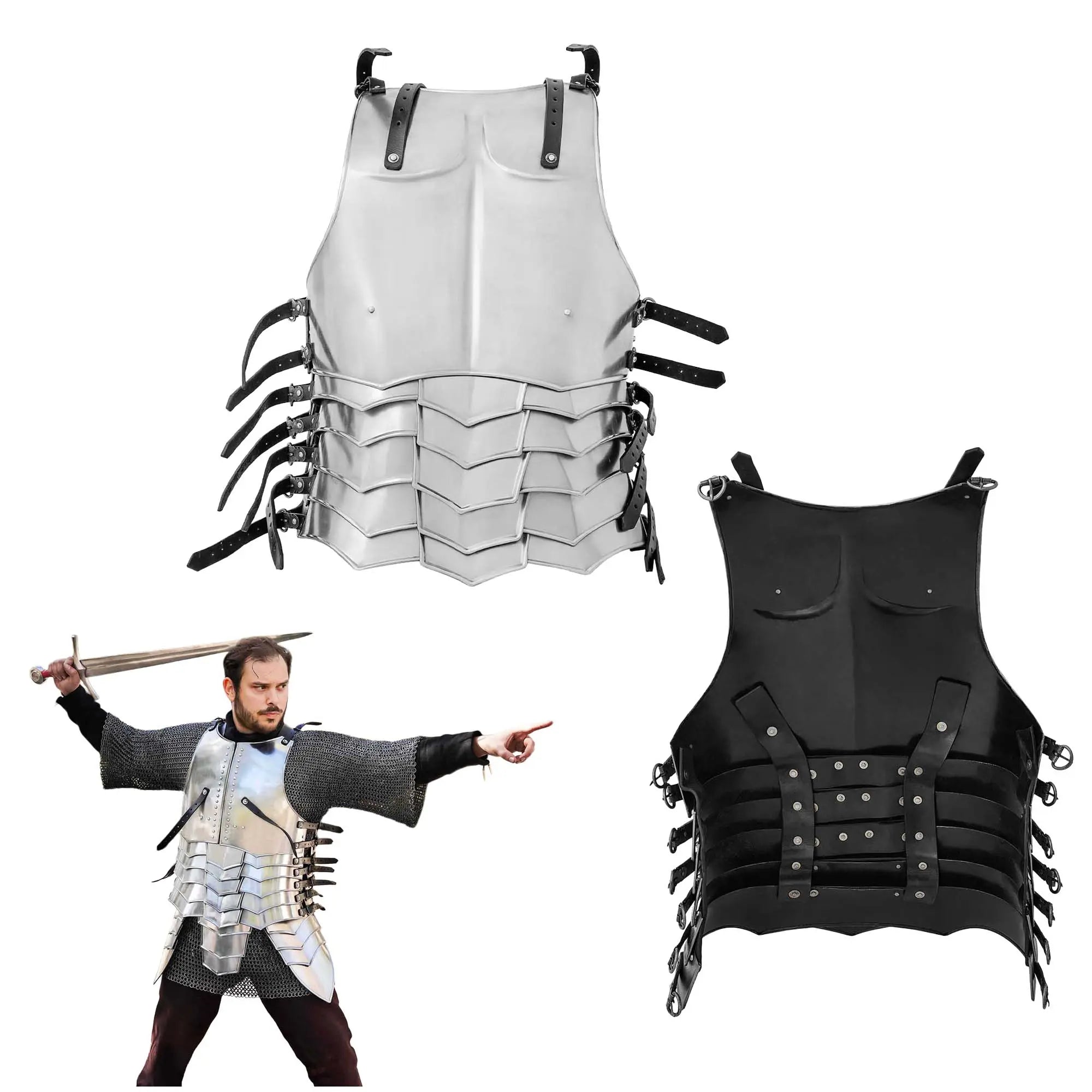 Coraza articulada 'The Vanguard' — acero y cuero (Talla L)