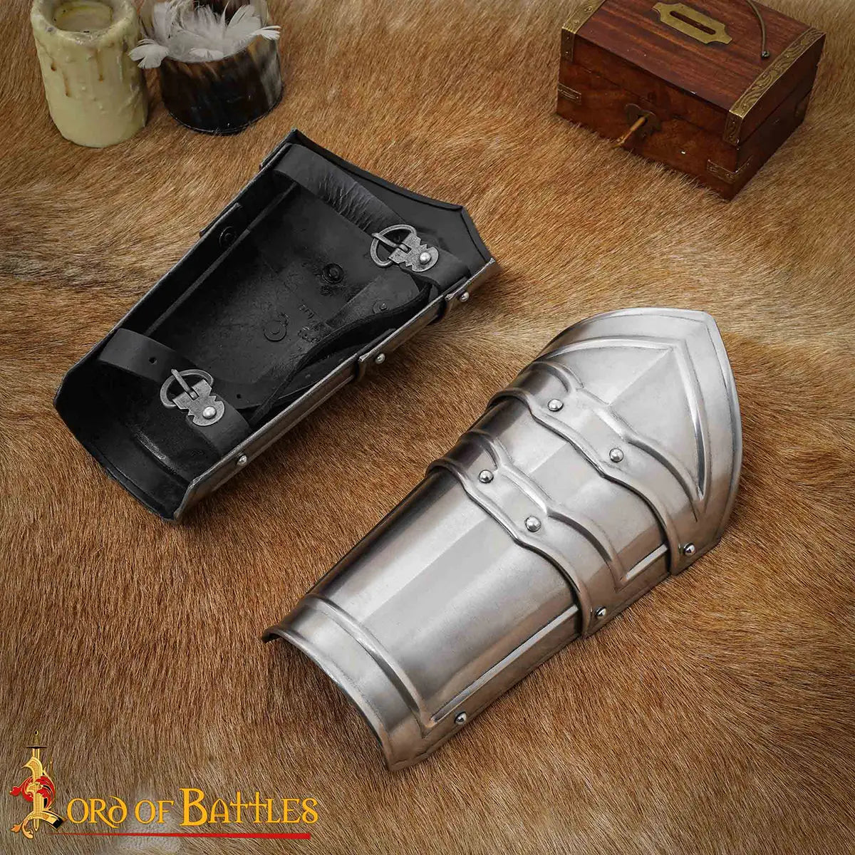 Brazales de acero medieval para LARP - imagen 12