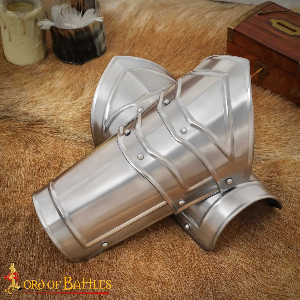 Brazales de acero medieval para LARP - imagen 14