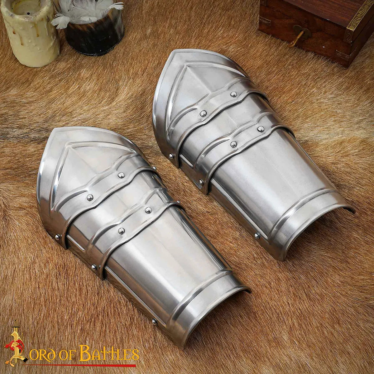 Brazales de acero medieval para LARP - imagen 2