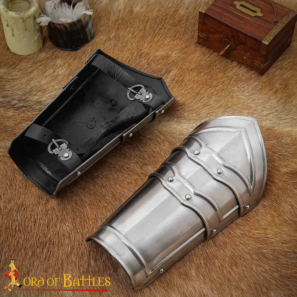 Brazales de acero medieval para LARP - imagen 4