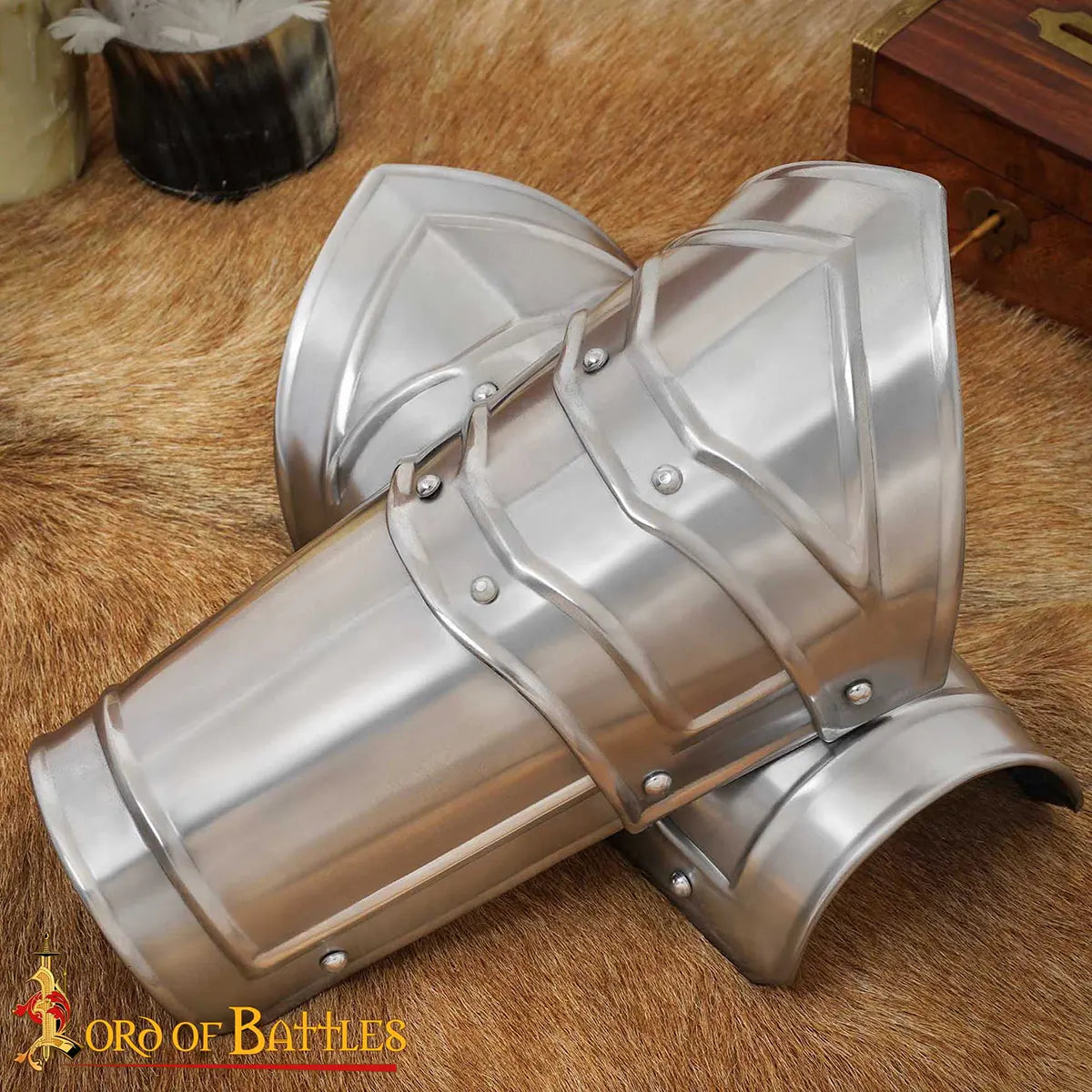 Brazales de acero medieval para LARP - imagen 5