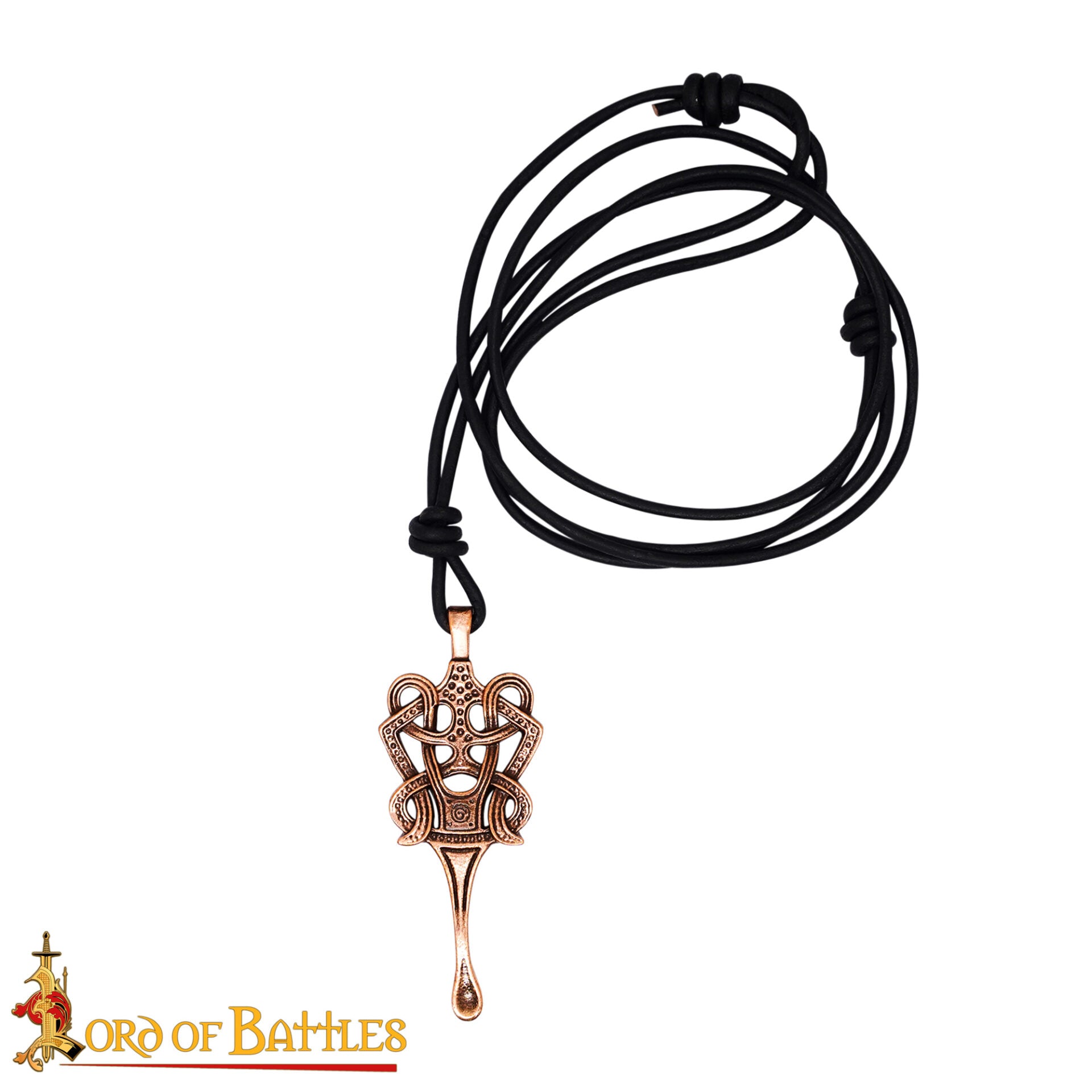 Colgante de bronce con nudo celta y cordón de cuero - imagen 18