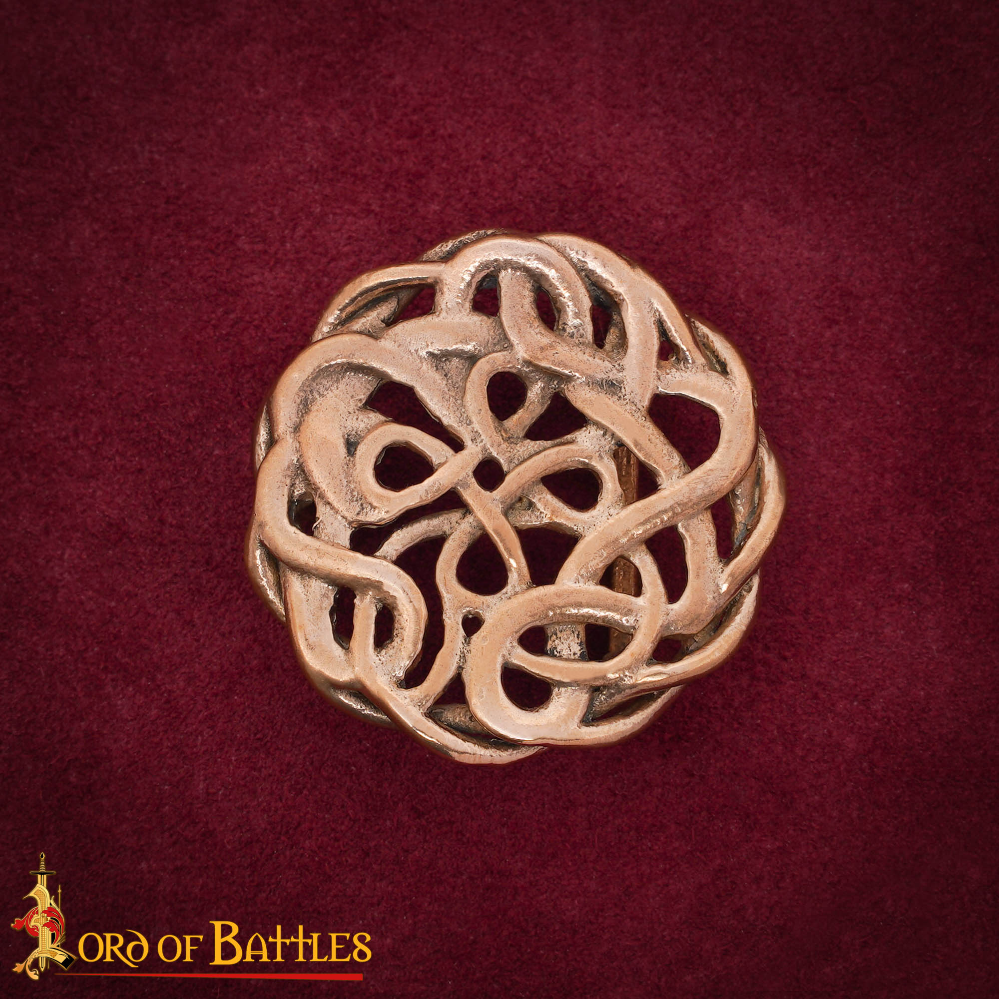 Hebilla de bronce (siglos IX–X) con diseño de nudo — para cinturón 2,5 cm - Bronce