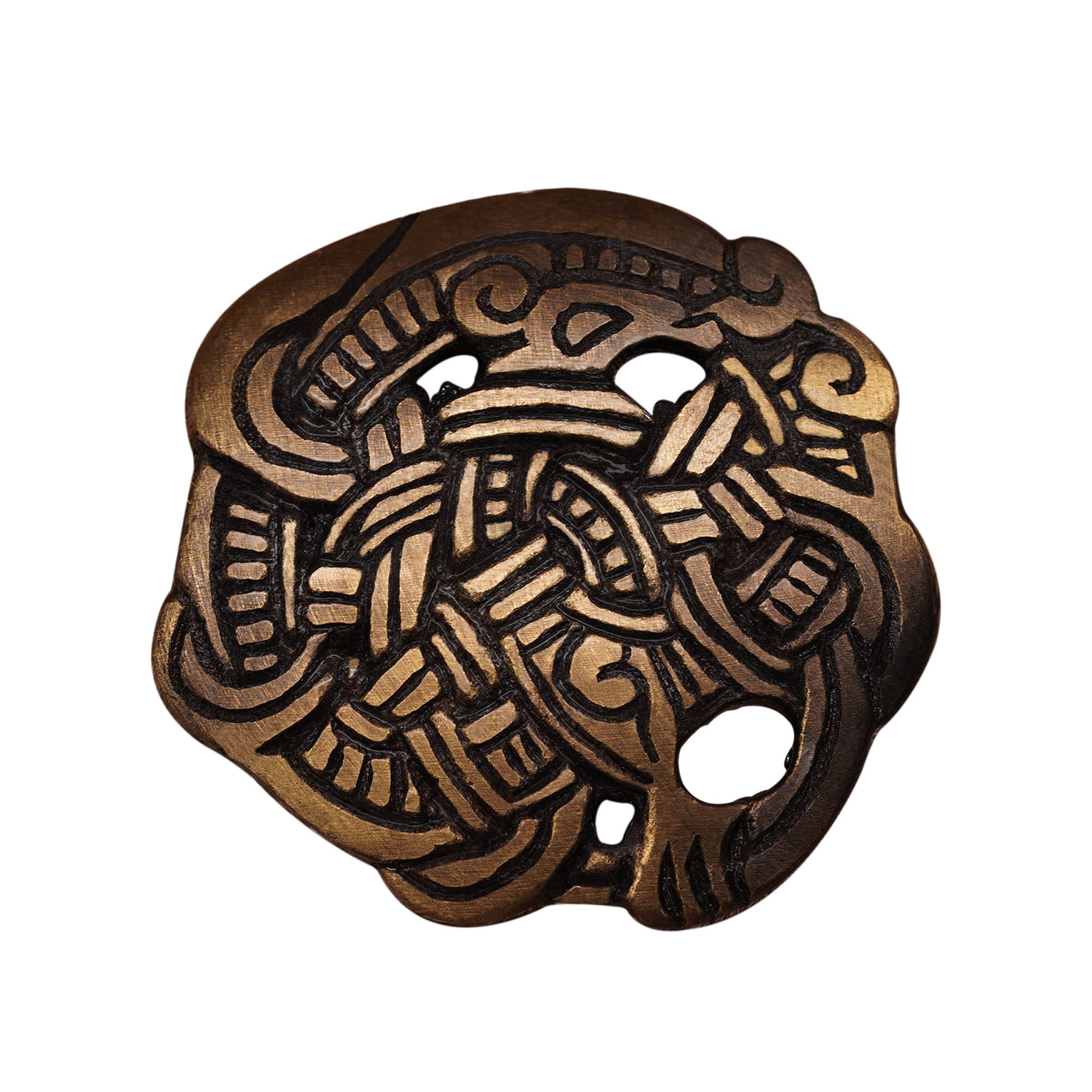Imagen única de: Broche Vikingo de Animal Agarrado - Latón Antiguo
