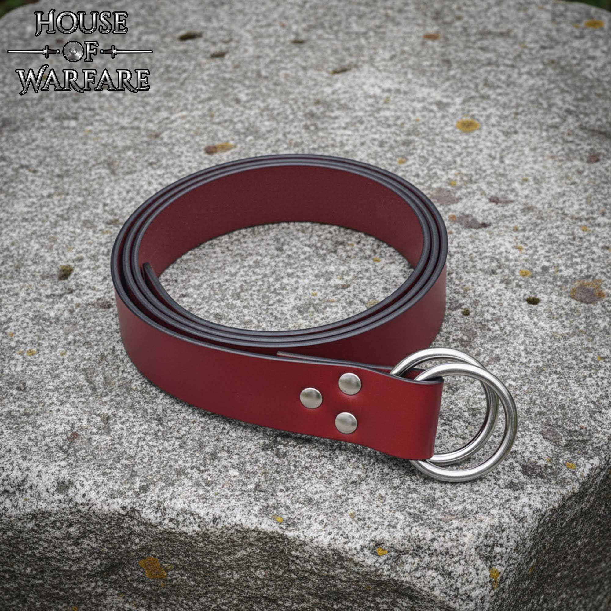 Imagen única de: Cinturón de cuero rojo con doble anilla O