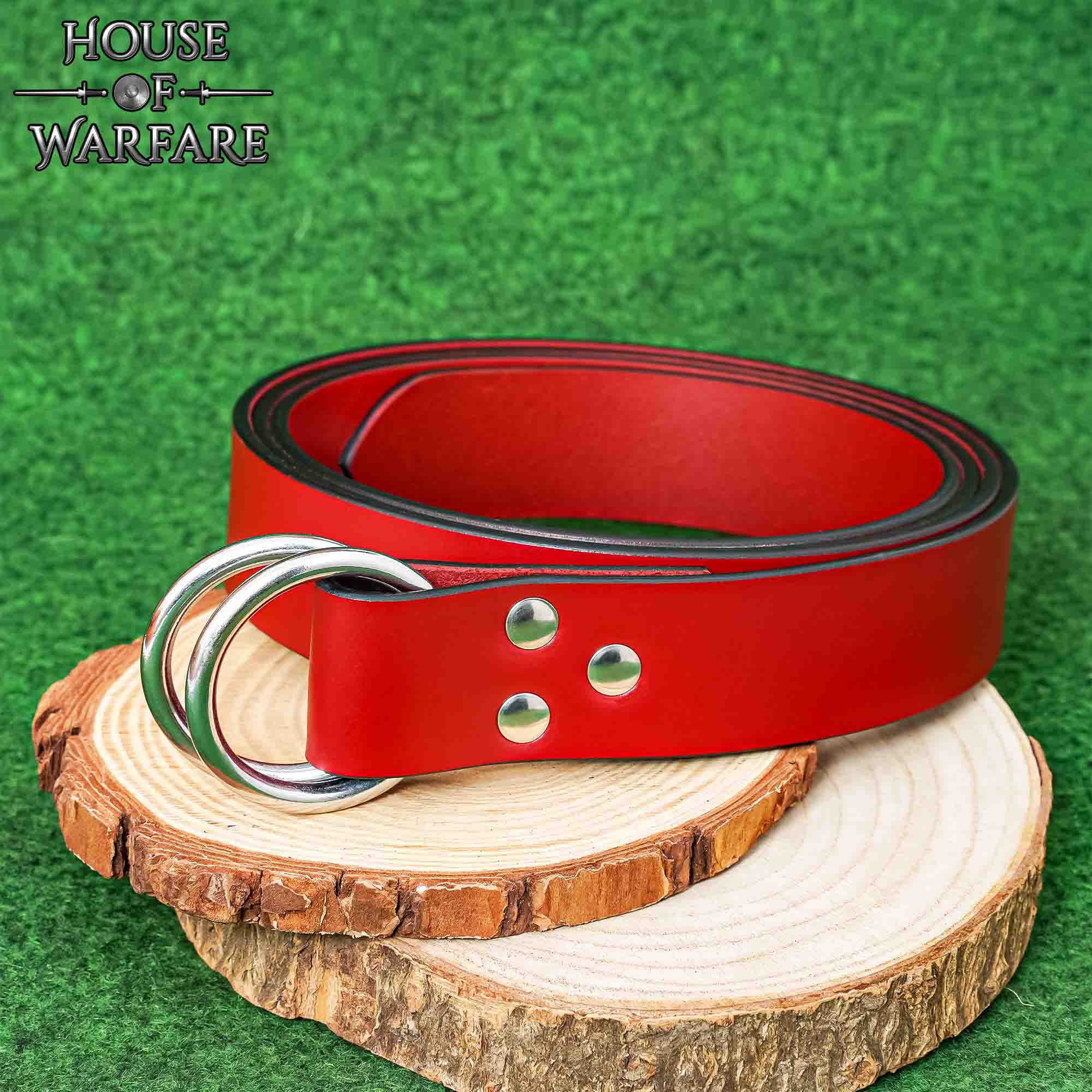 Imagen única de: Cinturón de cuero rojo con doble anilla O