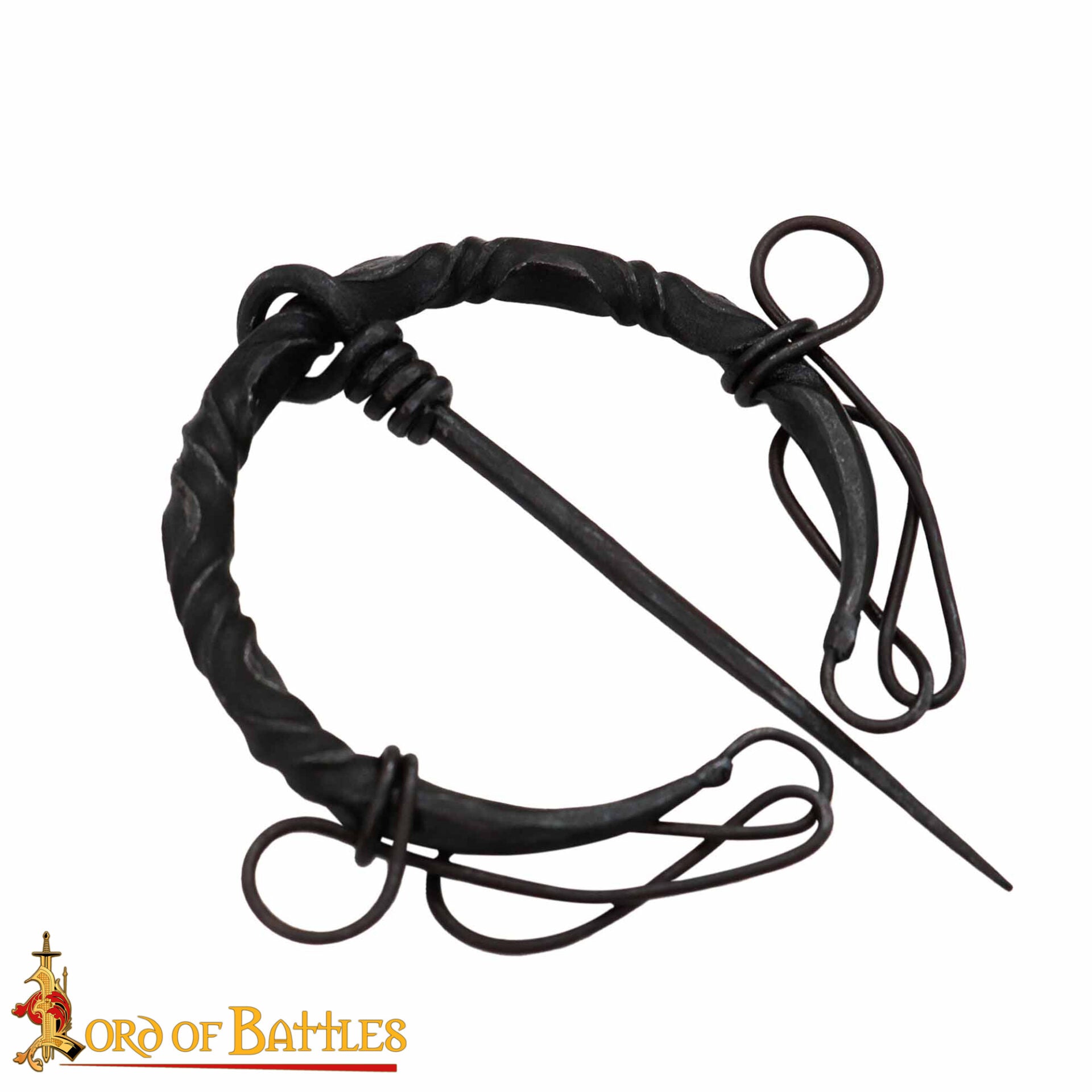Broche penannular vikingo forjado a mano - Fíbula de hierro para manto - imagen 7