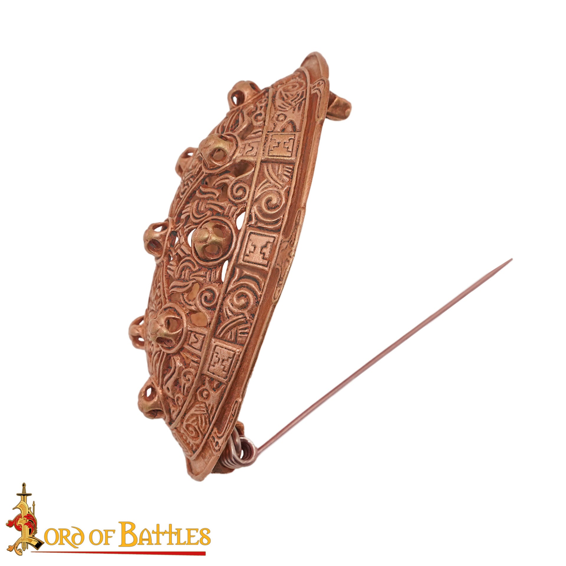 Fíbula oval vikinga en bronce (cera perdida) — réplica siglo IX - imagen 14