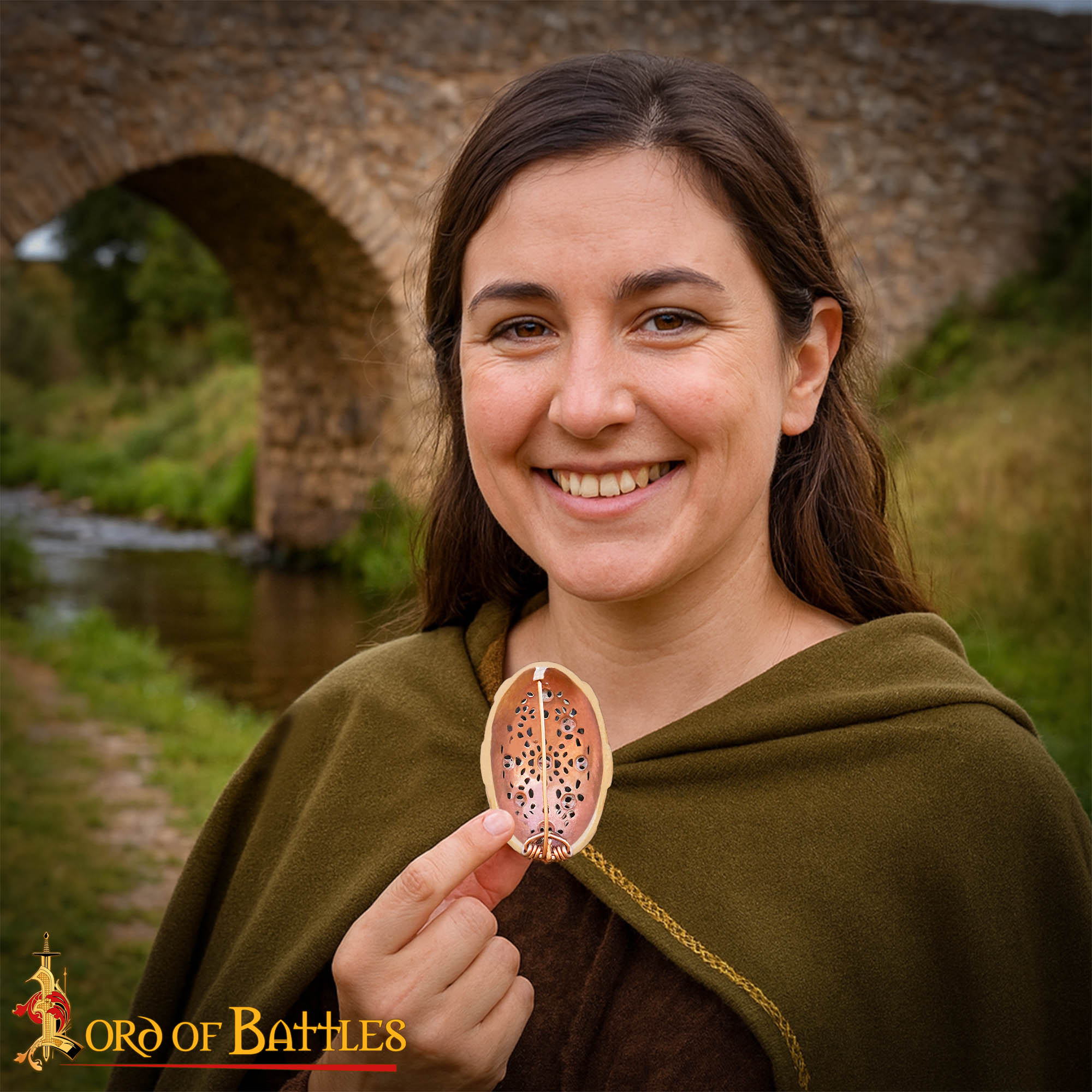 Fíbula oval vikinga en bronce (cera perdida) — réplica siglo IX - imagen 15