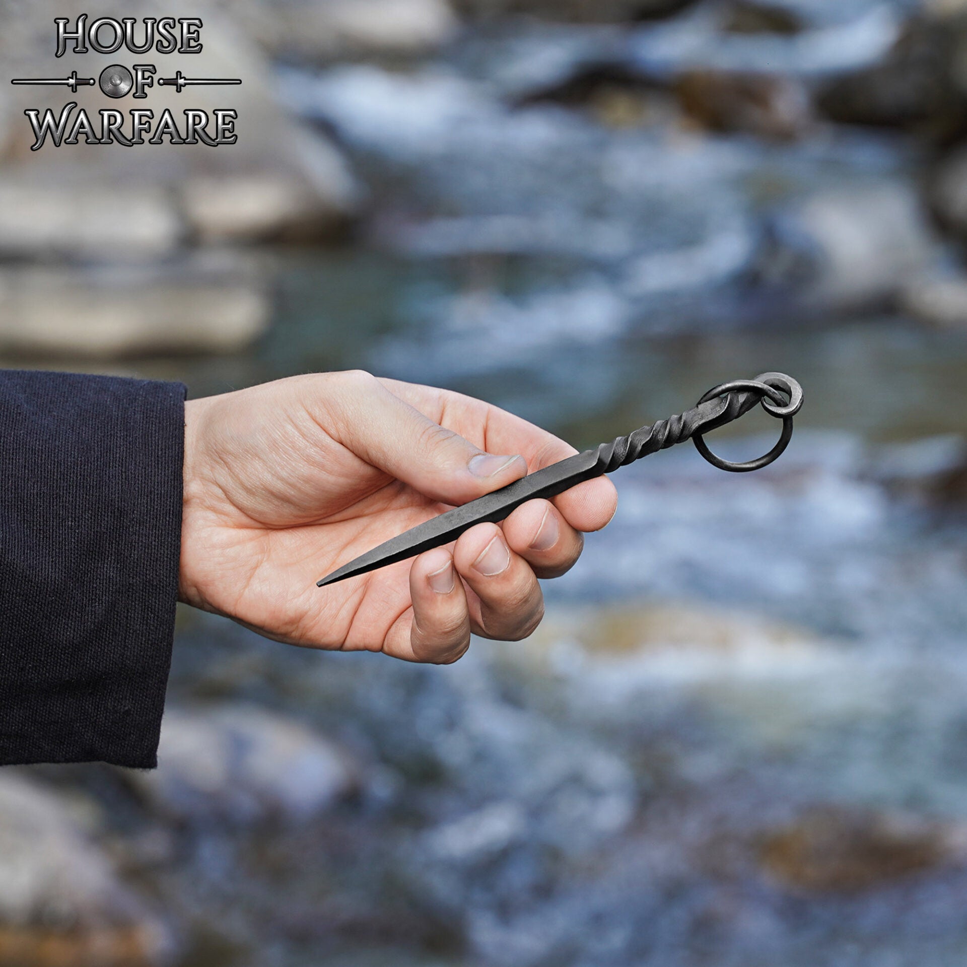 Imagen única de: Pica Medieval de Hierro Negro Forjada a Mano - 7 Pulgadas Vikingo Herramienta de Comedor