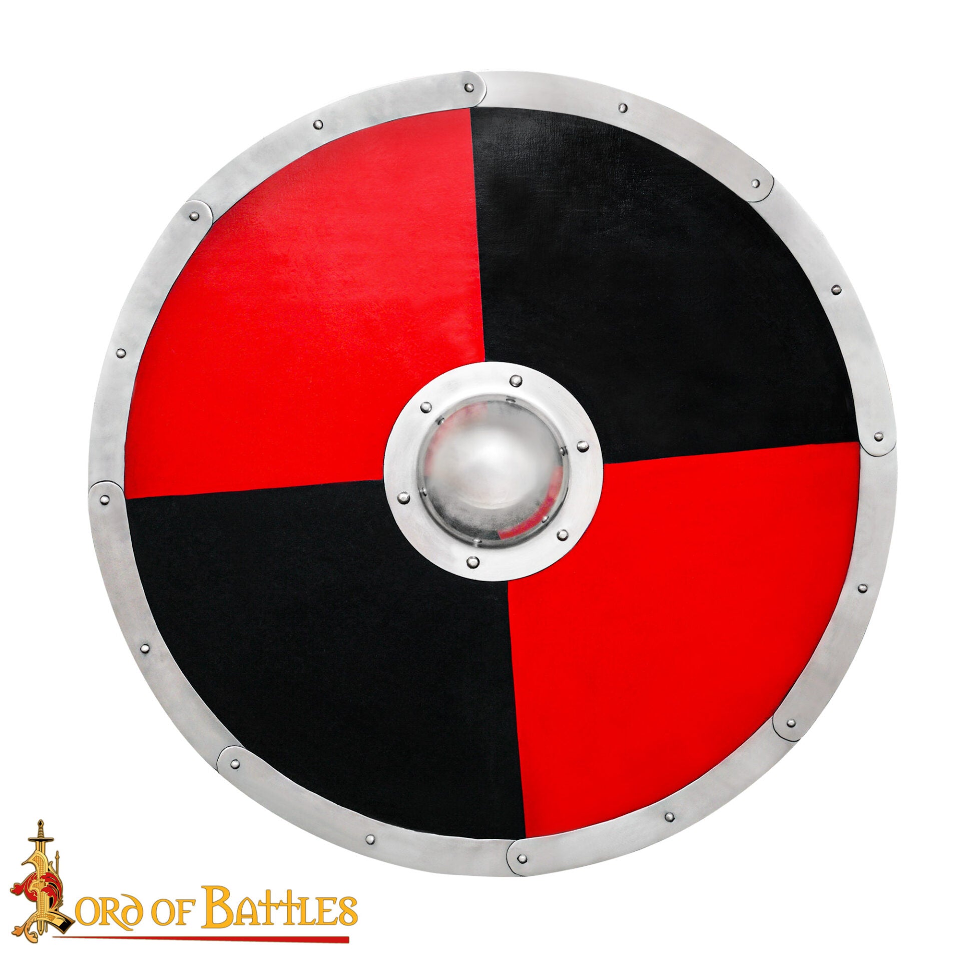Escudo vikingo redondo de madera 30 pulgadas con umbo de acero - imagen 4