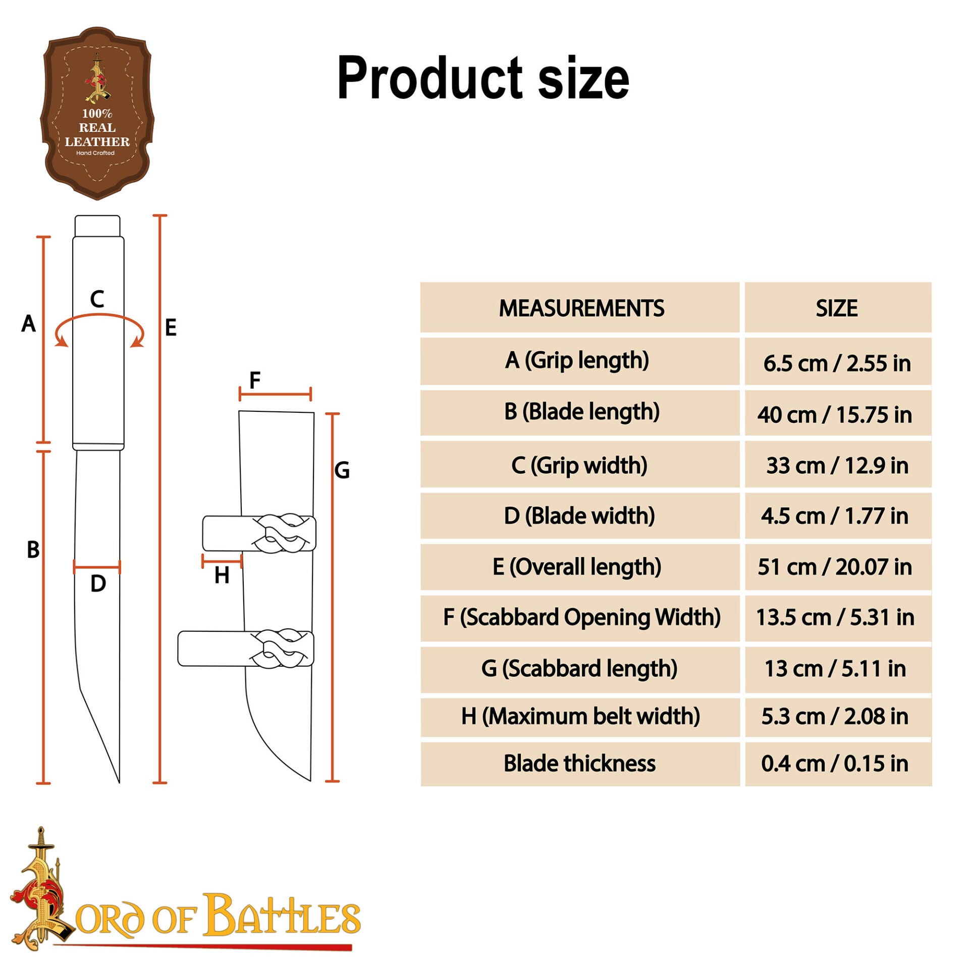 Imagen única de: Daga Medieval Seax - Hoja de Acero Al Carbono Forjada a Mano con Funda de Cuero Marrón