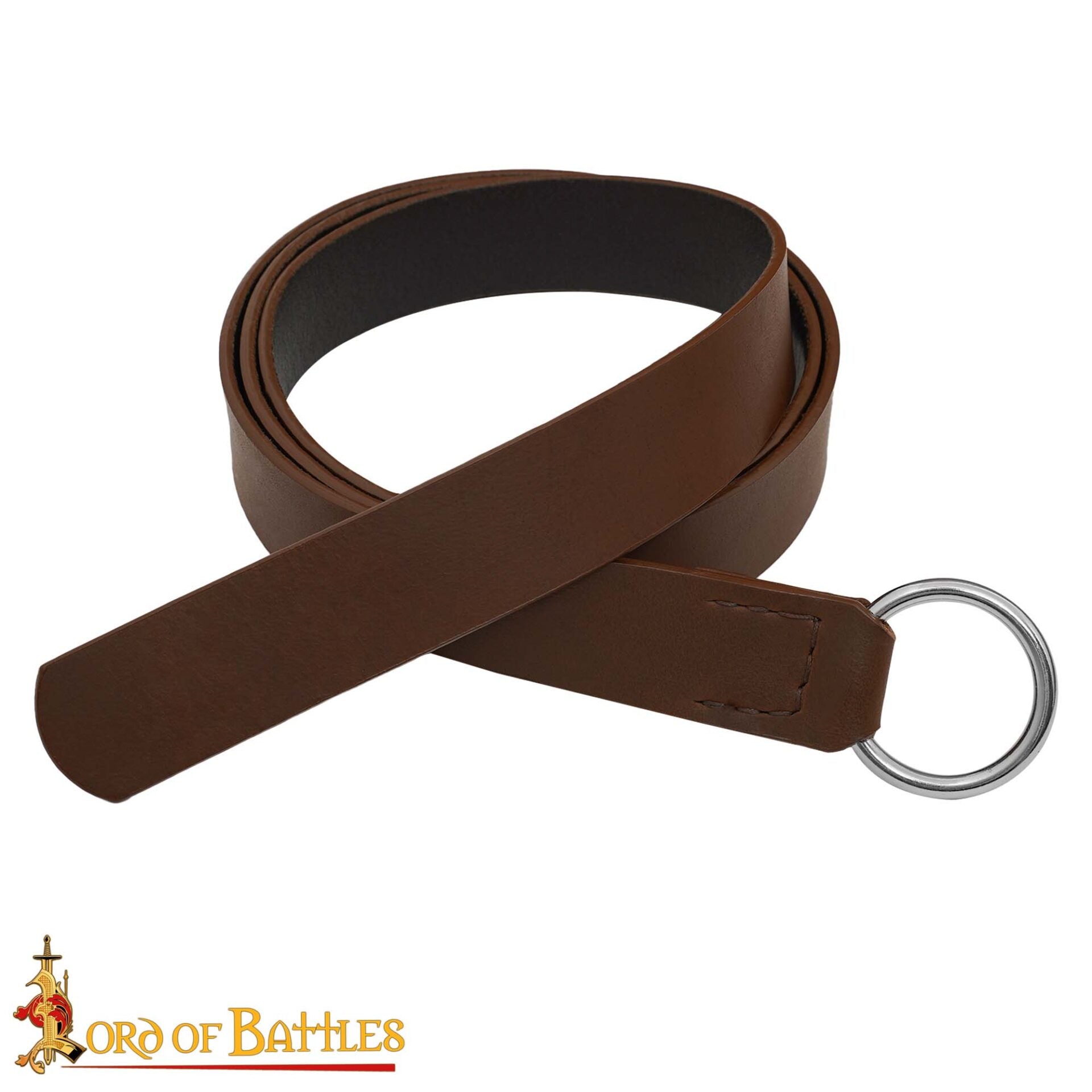 Cinturón medieval de cuero genuino con anilla de acero - imagen 20