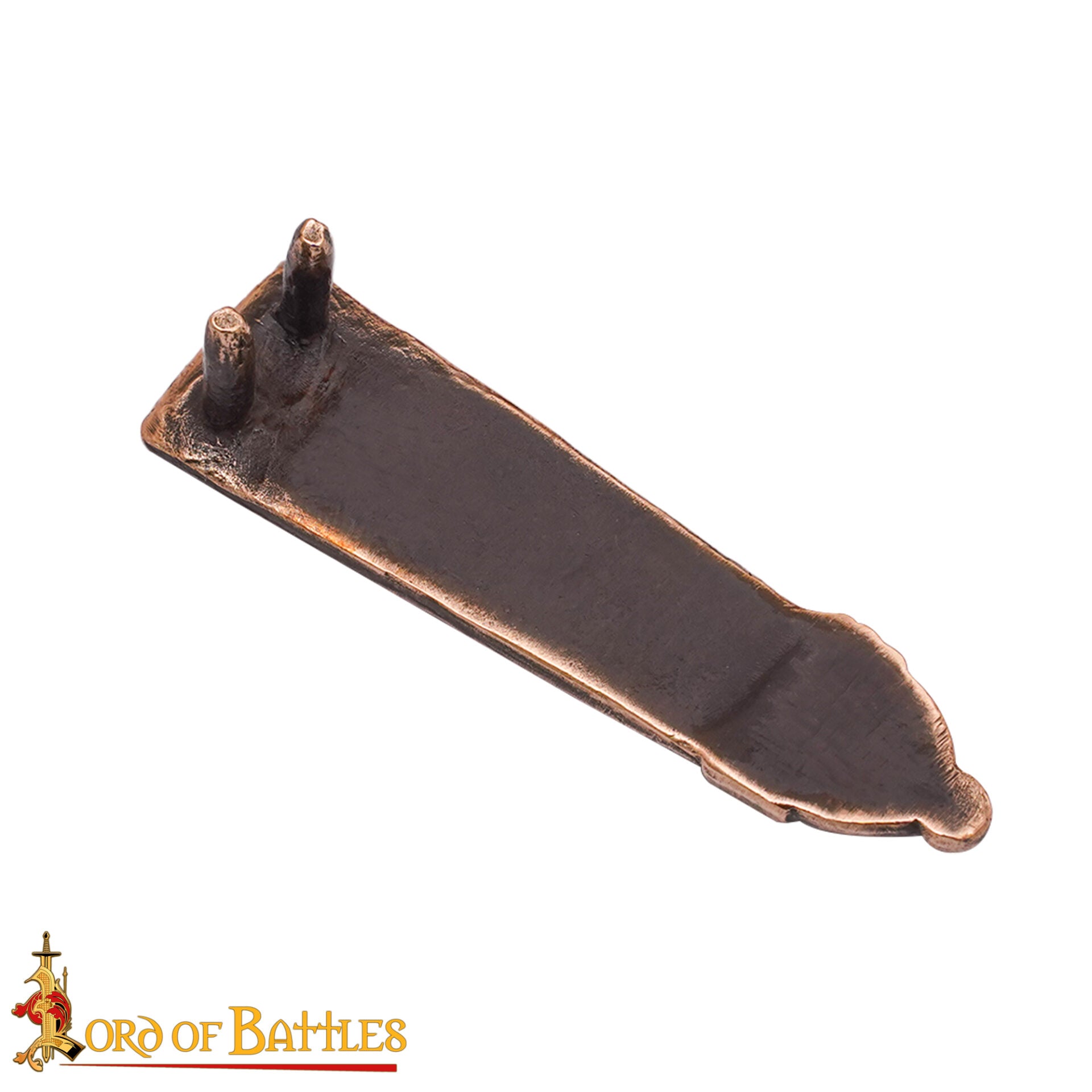 Remate de cinturón vikingo en bronce macizo con nudos (1,5 cm)