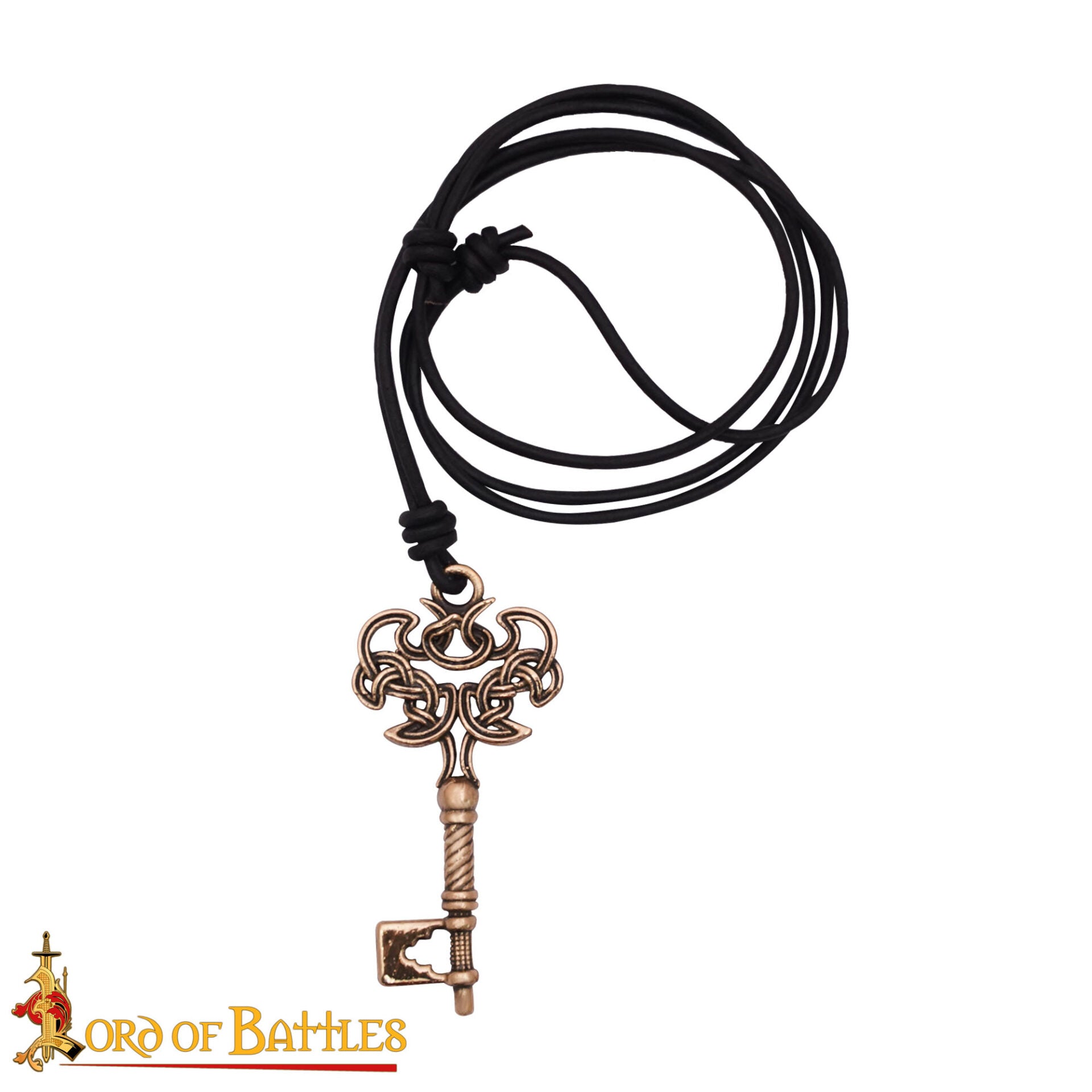Imagen única de: Collar Colgante Llave Vikinga de Bronce con Nudos Celtas
